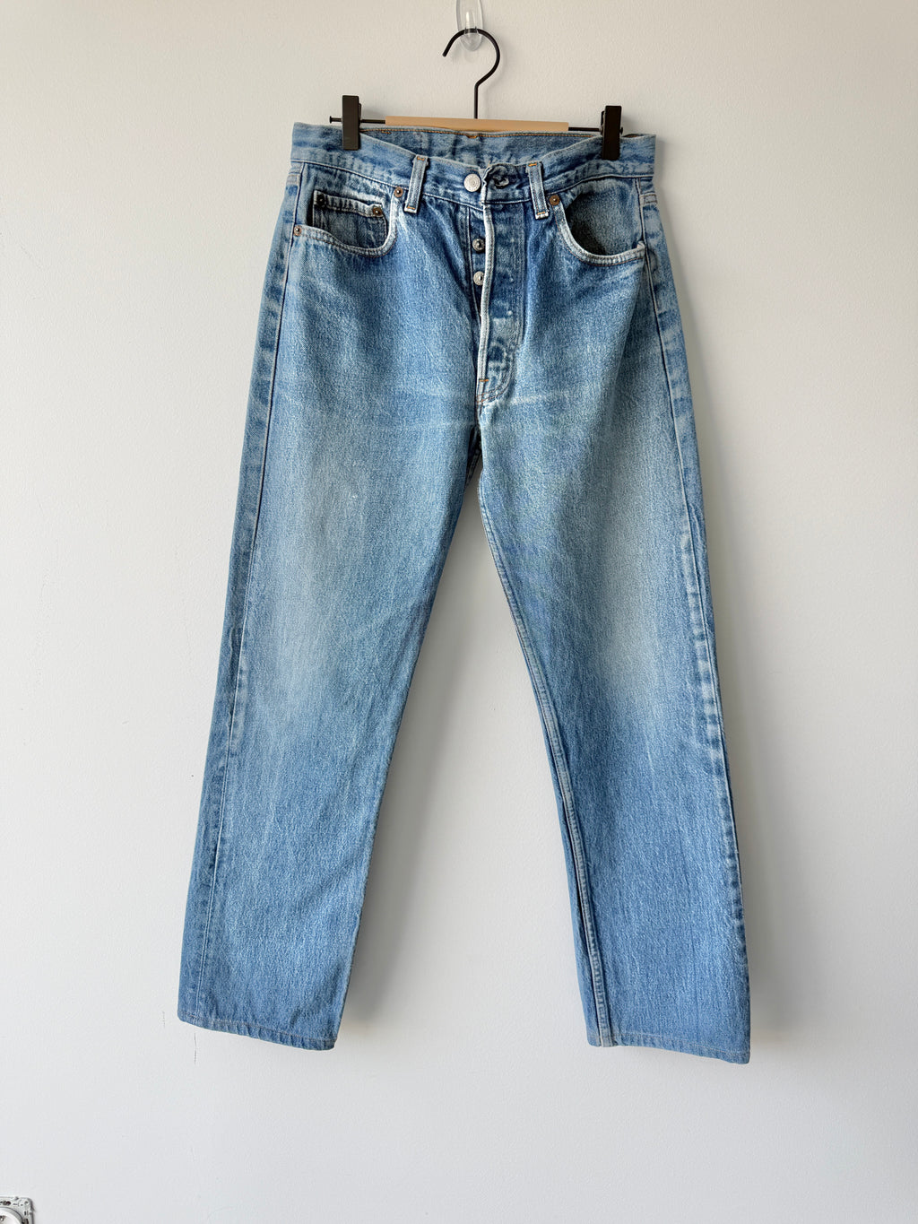 W30 L30 vintage Levis 501 dark faded blue 29/30” measured waist 501s 90s USA