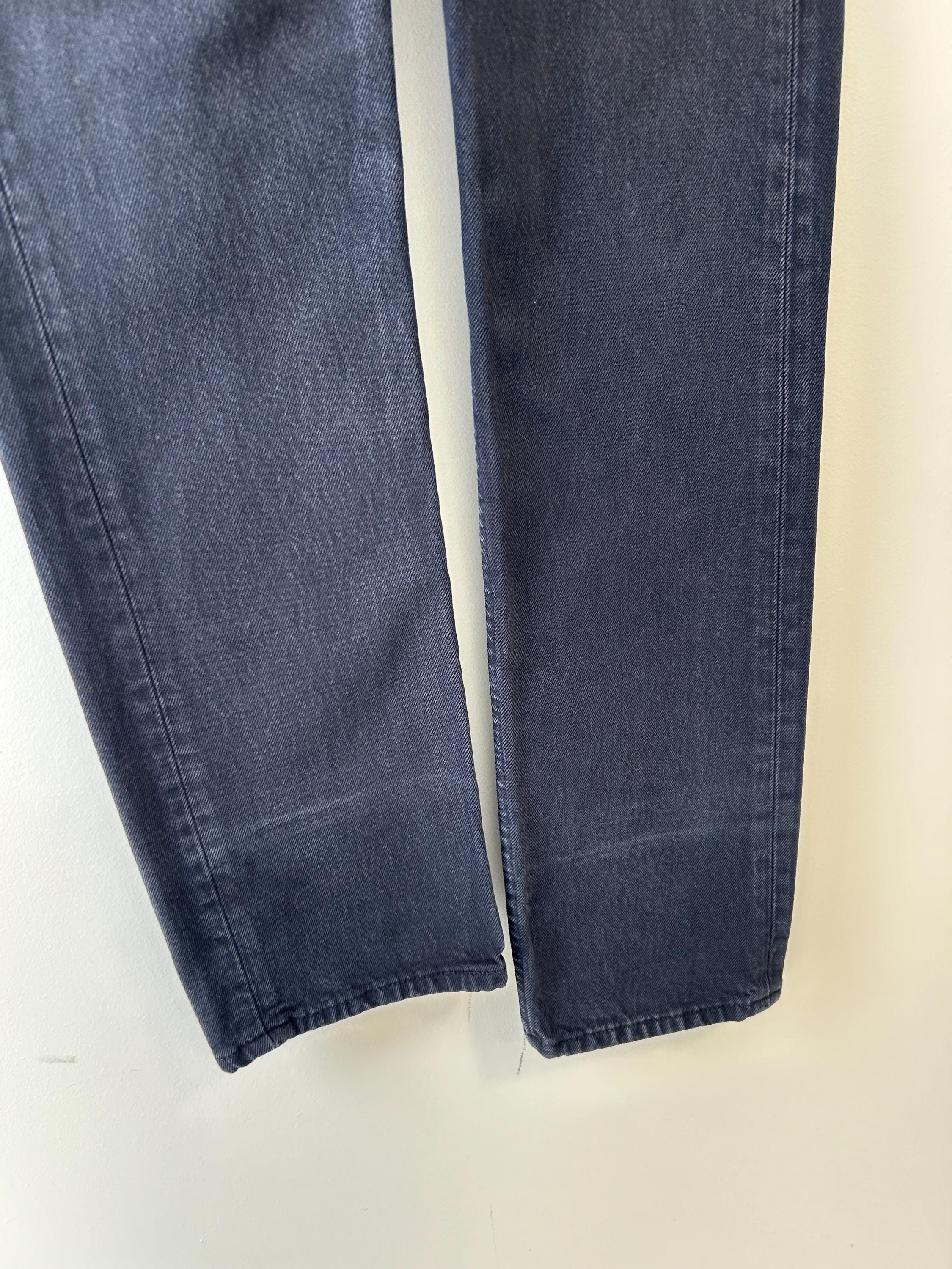 W24 L33 Levis 501 vintage 24” waist black 501s made in France 90s