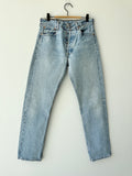 W29 L31 vintage Levis 501 29” measured waist light faded blue USA 90s 501s