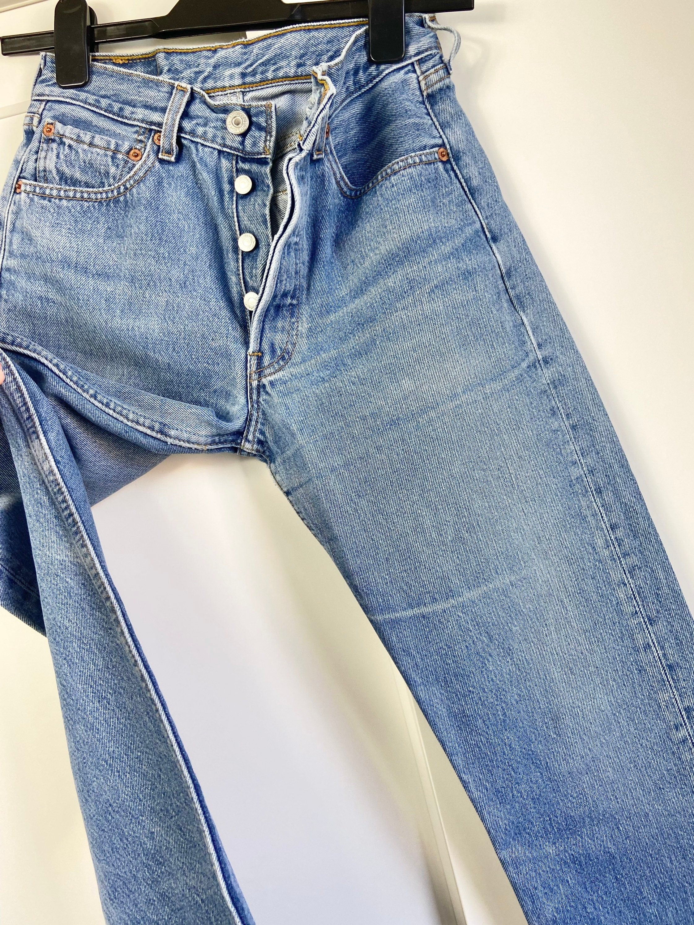 Levis 501 jeans w25 L32 raw blue faded denim faded blue 501 vintage 501s