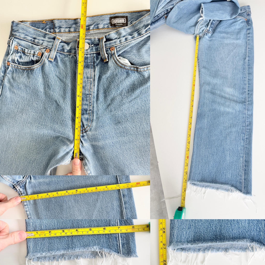 Levis 501s  vintage w26/27 L27 medium blue 501s made in the U.K.  straight leg jeans 501 26”/27” waist
