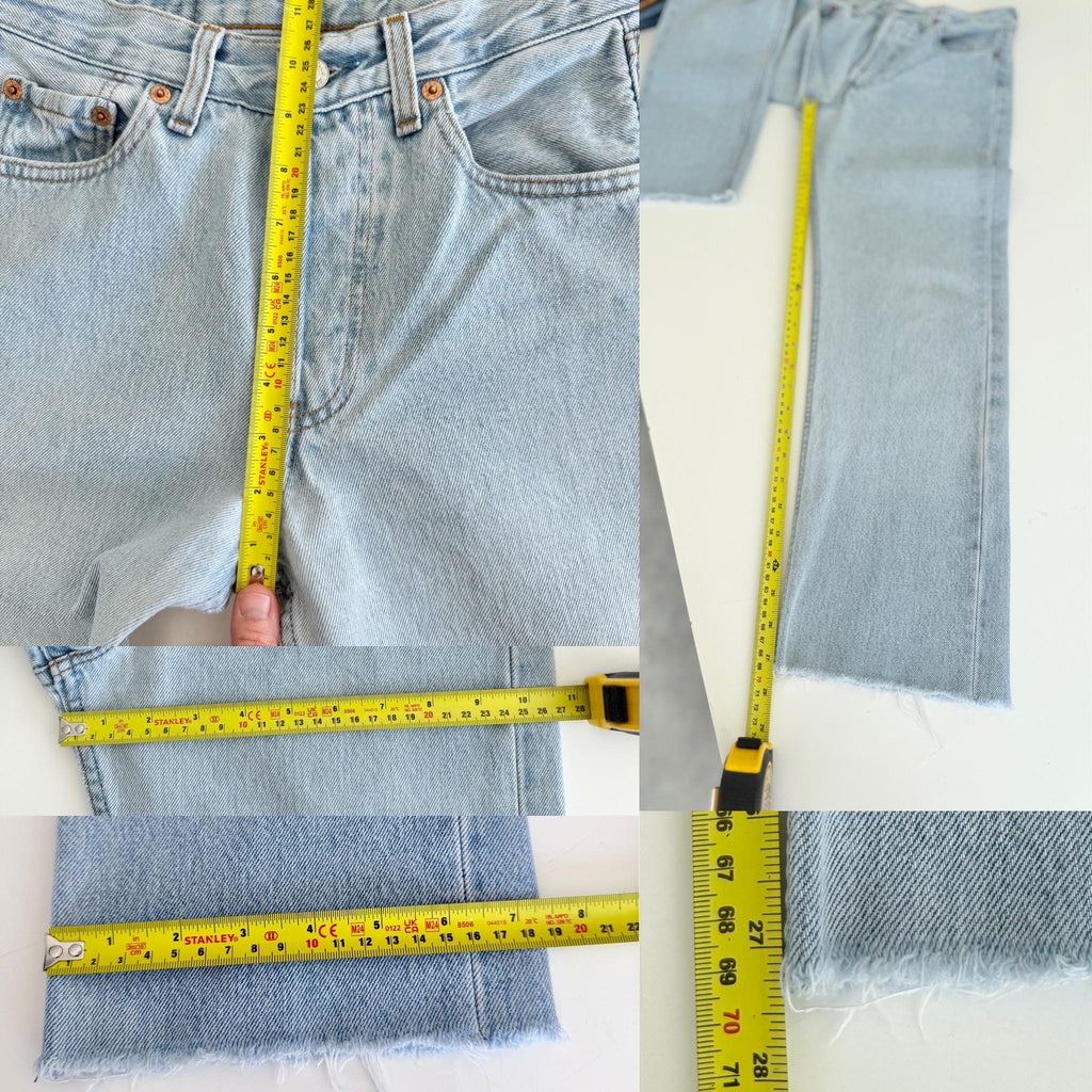 W25 L27 Levis 501 vintage 25” waist light blue 501s made in France 90s (posted weekend)