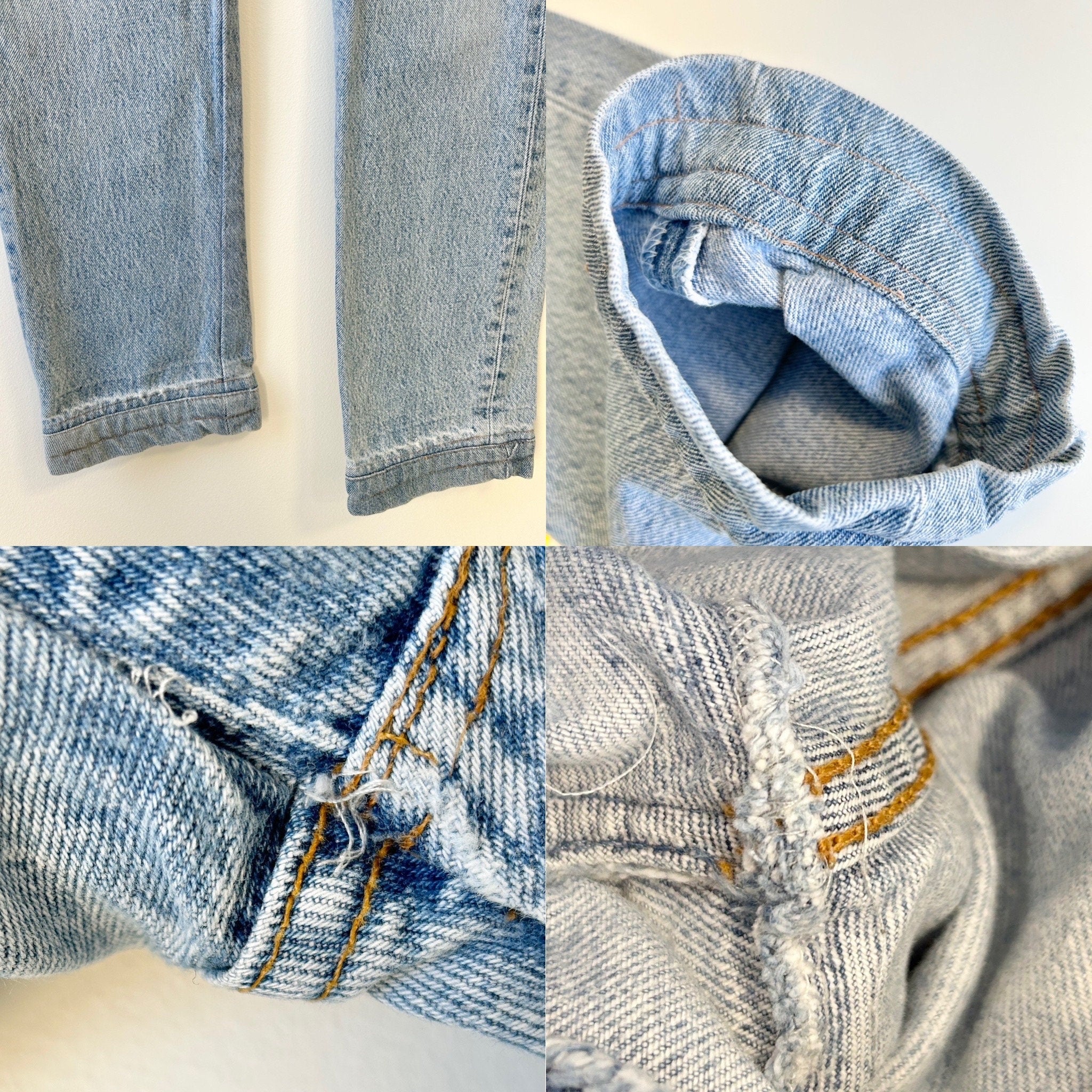 w24 L31 Levis 501 jeans blue faded denim 80s stonewash blue faded blue 501