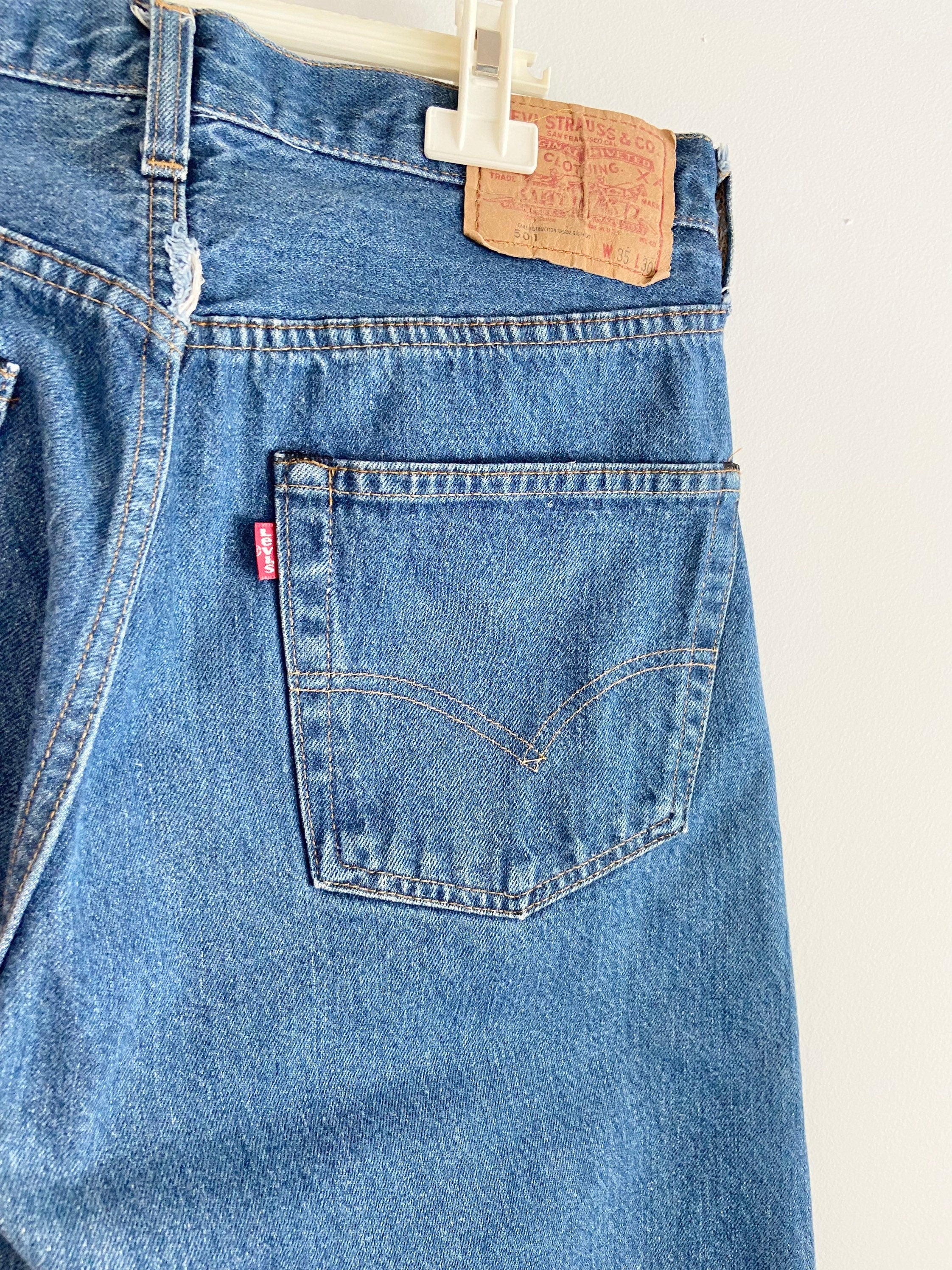 w32 L27 Vintage Levi’s 501 Red line Selvedge Made in USA raw blue 70/80