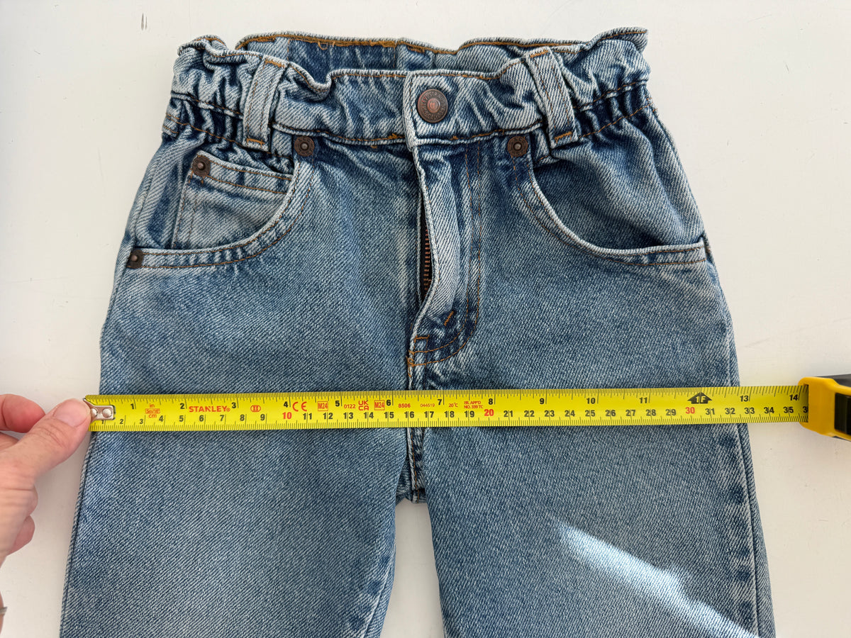 Kids Age 24 months vintage Levis 17” measured waist medium blue faded 90s denim