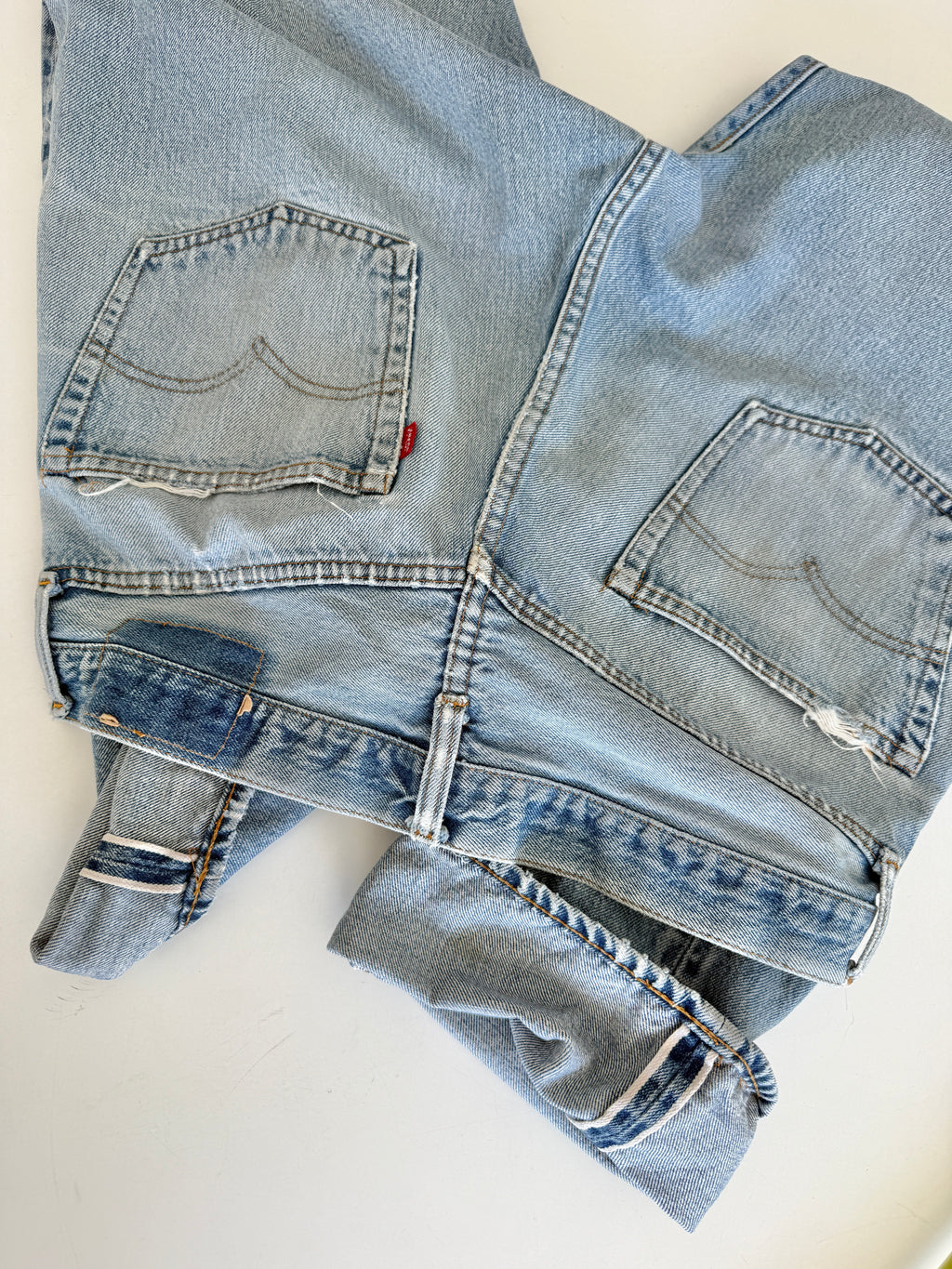 W32 L31 selvedge vintage Levis 501 31/32” measured light blue denim 70s Levi’s 501s USA