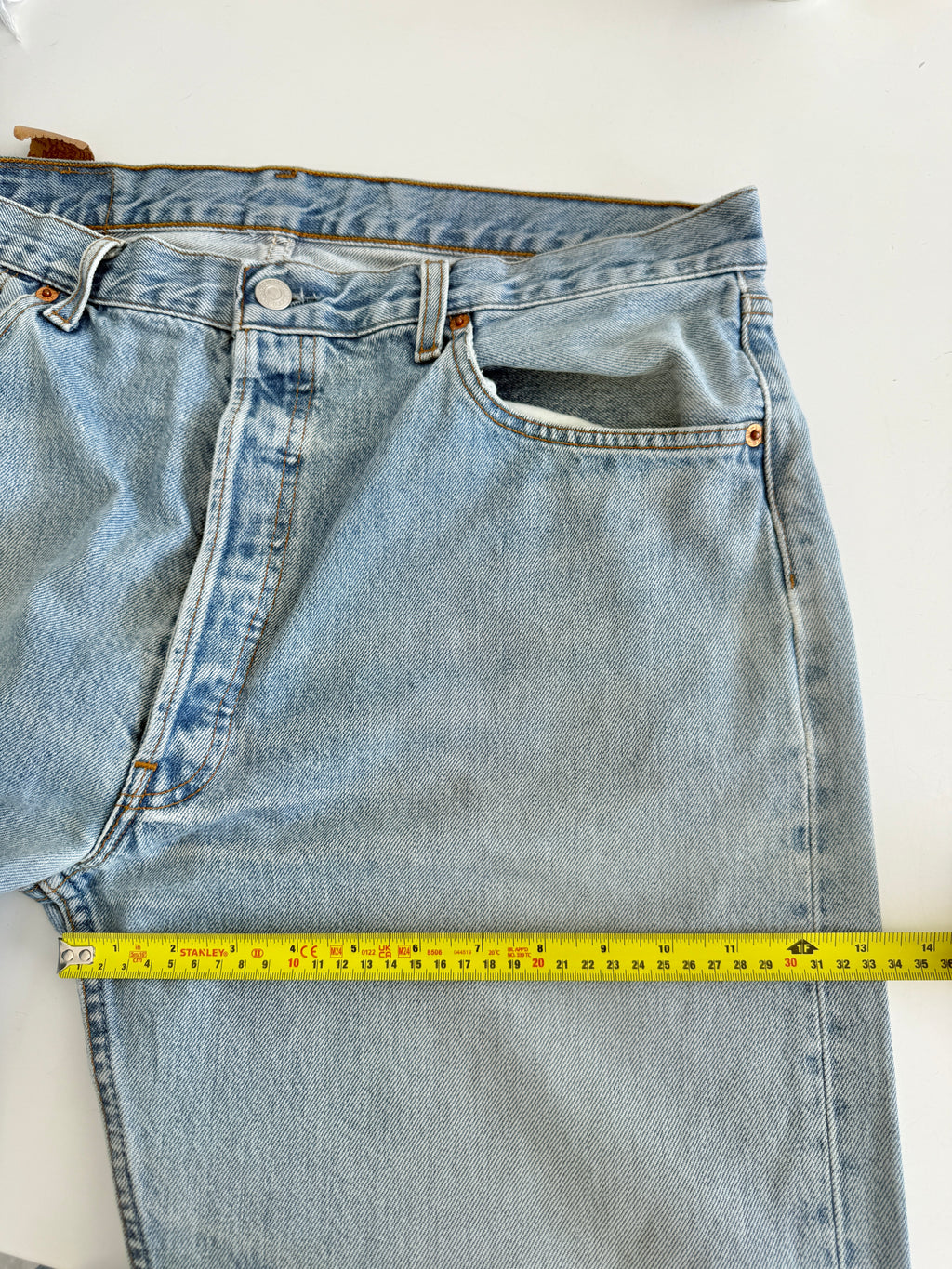 Soft W36 L34 vintage Levis 501 35/36” measured waist light faded 501s 90s denim