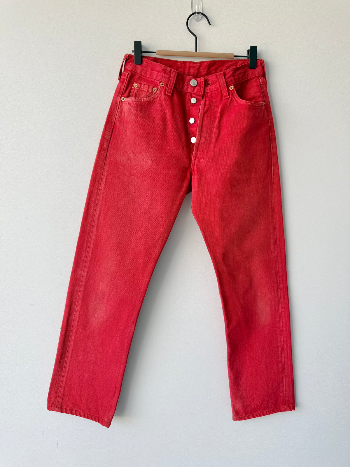 Soft W27 L28 vintage Levis 501 red 26/27” measured waist 501s early 90s