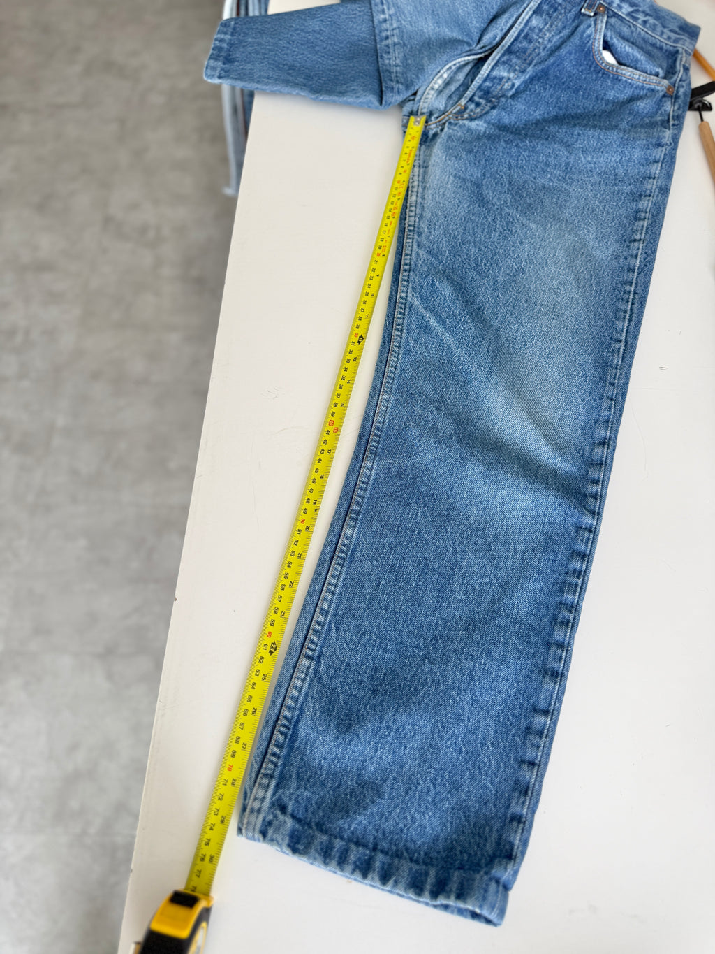 W31 L29 vintage Levis 501 29/31” measured raw blue denim faded blue 80’s levi’s 501s