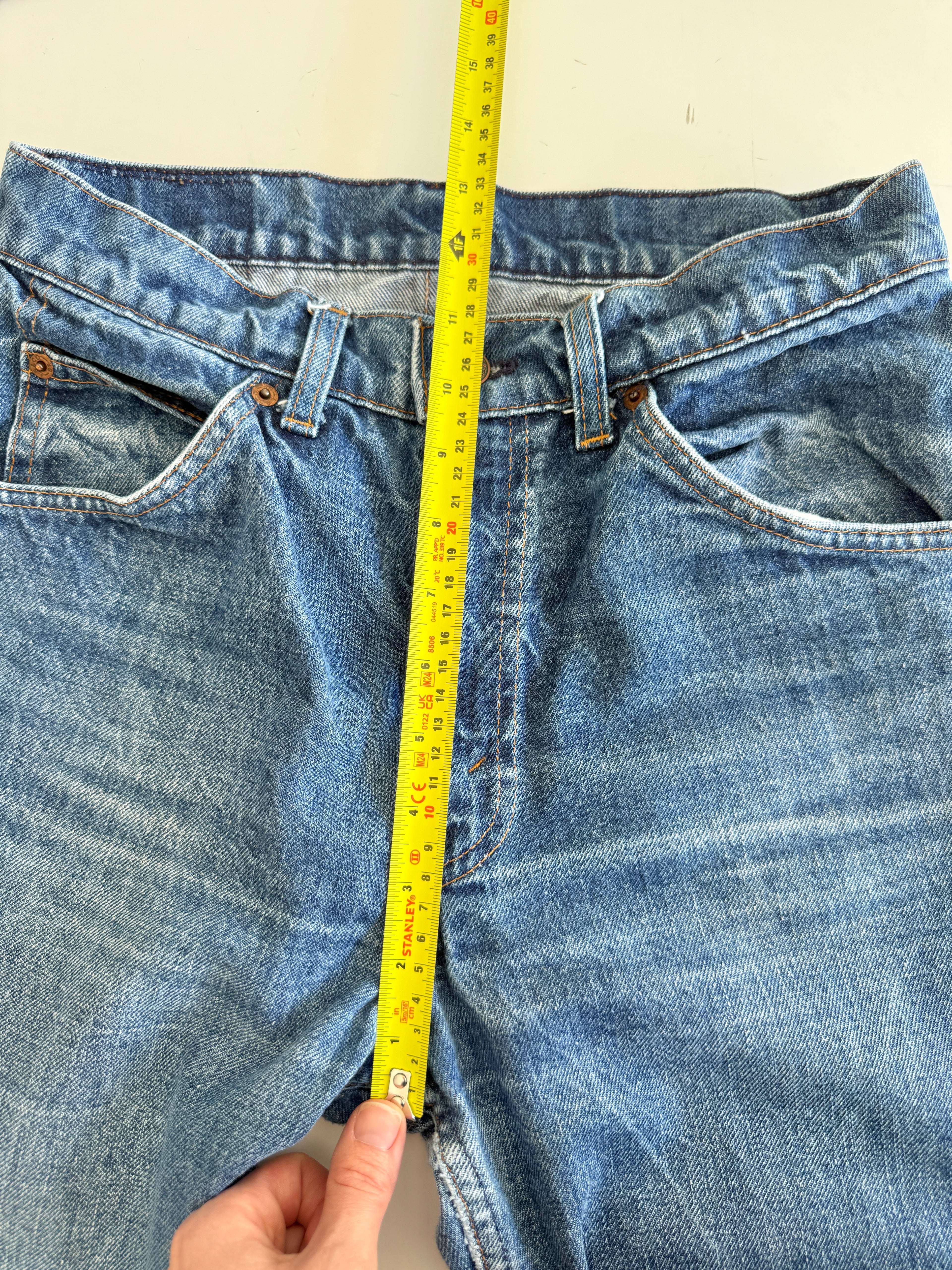 W27 L30 vintage Levis 631 26-27” measured dark faded blue denim orange tab 80/90s Levi’s 631s