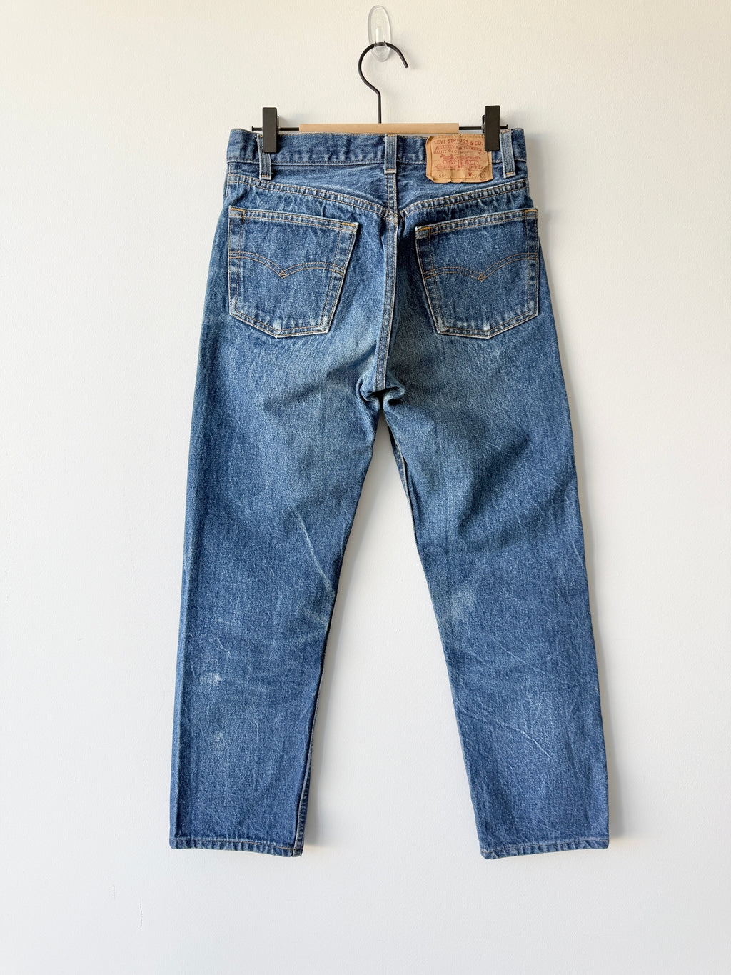 W26 L27 vintage Levis 501 25/26” measured raw blue 80s USA 501s slim hips