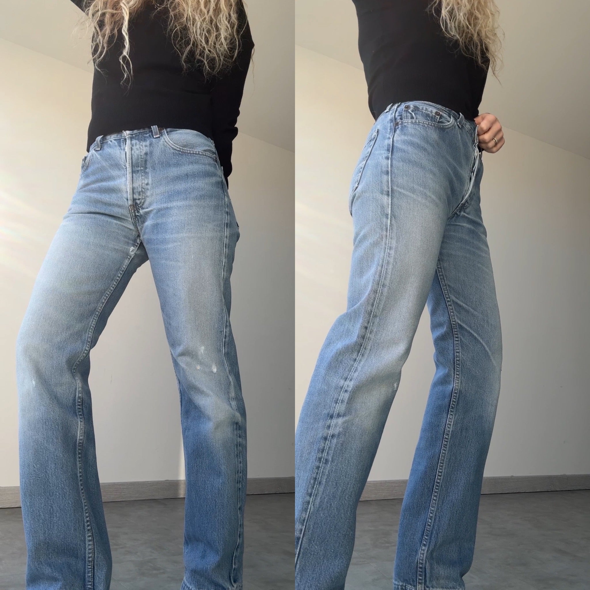 W28 L30 vintage Levis 501 27-28” measured medium faded blue 90’s levi’s 501s