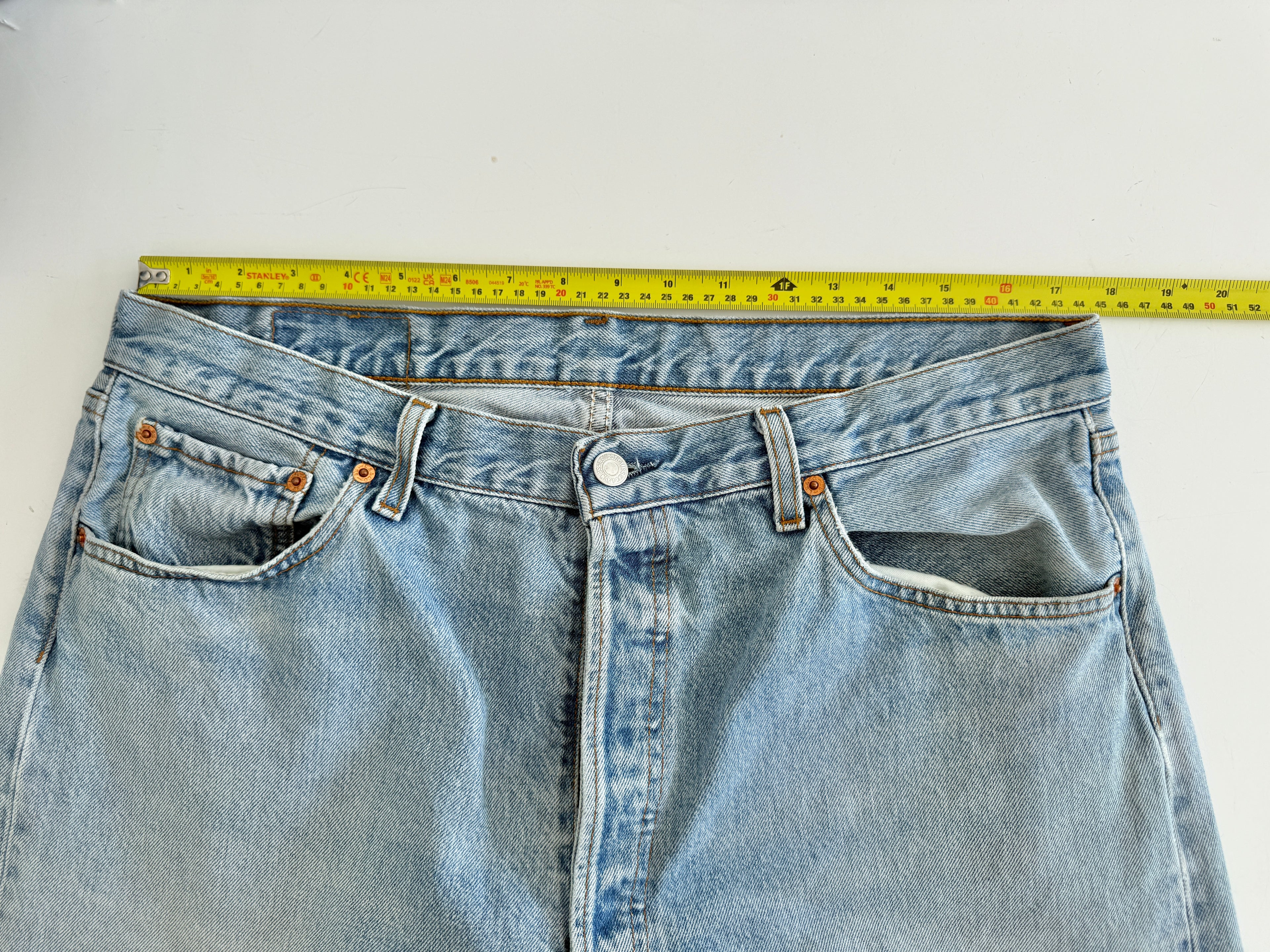 Soft W36 L34 vintage Levis 501 35/36” measured waist light faded 501s 90s denim
