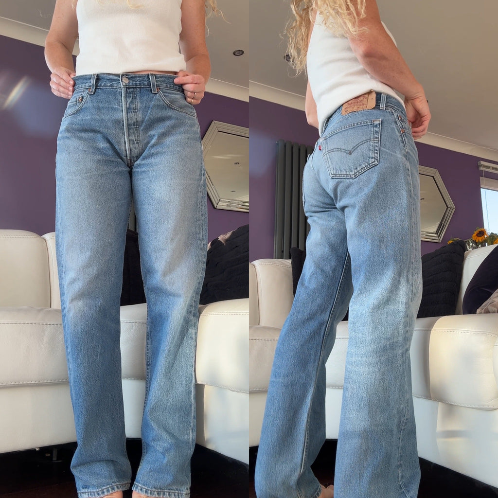 Soft W32 L31 vintage Levis 501s 31/32” measured medium blue faded Y2K 501s