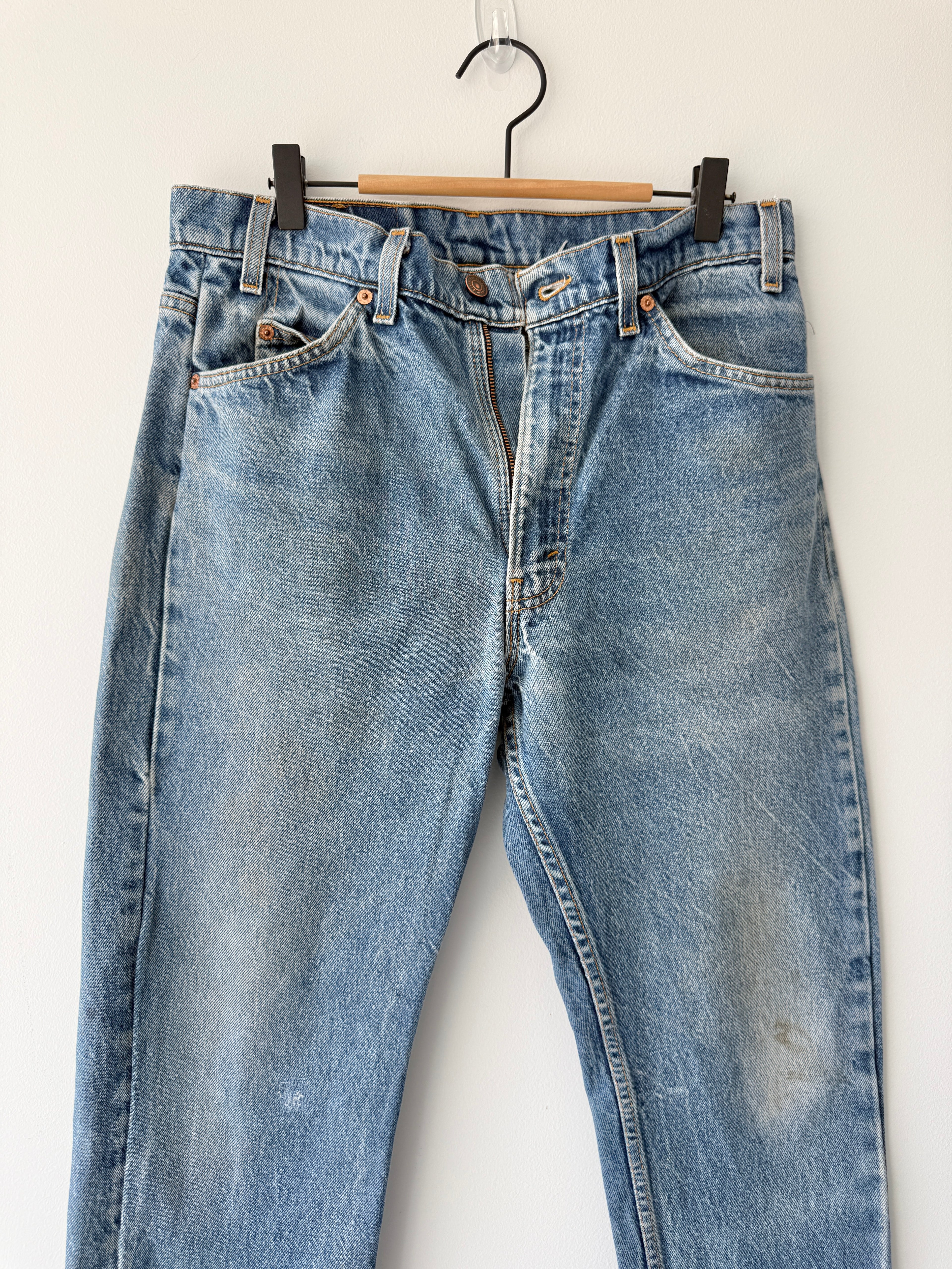 W32 L29 vintage Levis 505 31/32” measured waist dark fade blue faded  90s orange tag USA 505s