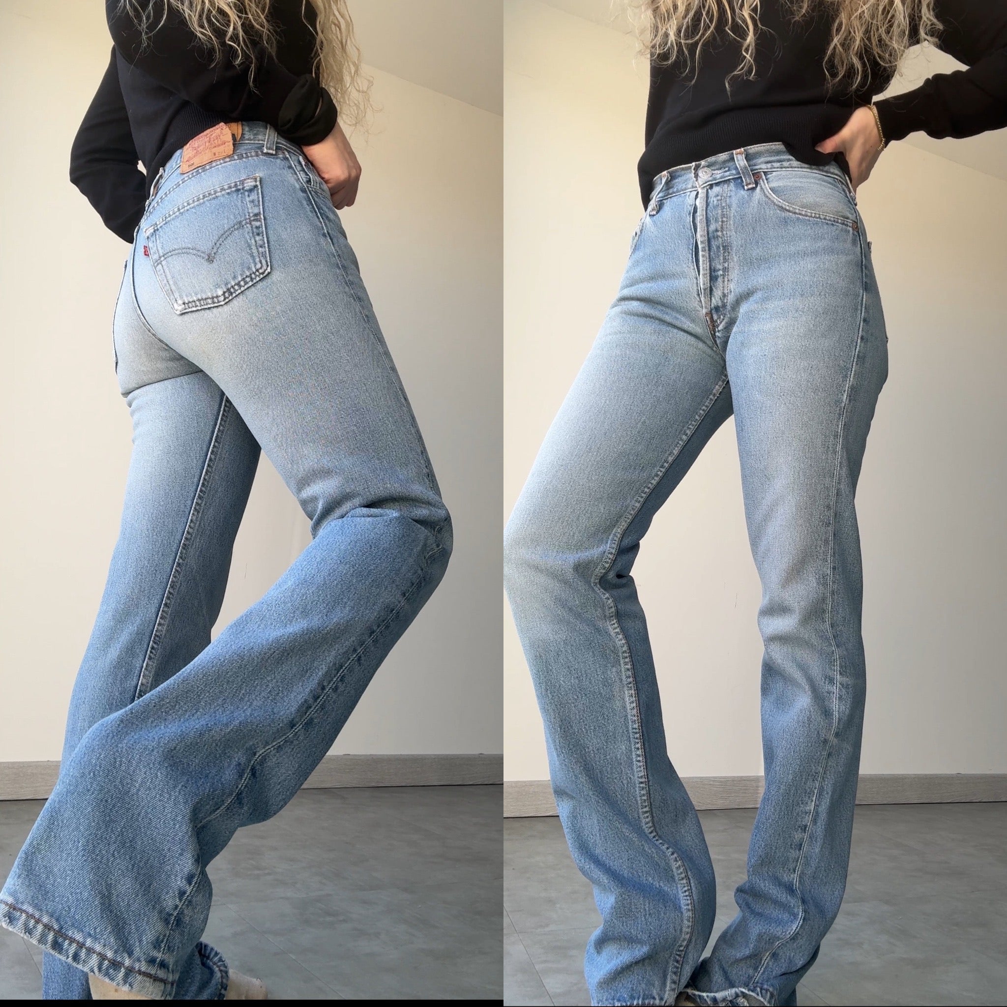 W27 L32 vintage Levis 501 26-27” measured medium faded blue 90’s levi’s 501s