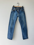 W24 L29 vintage Levis 501 23/24” measured waist faded dark blue 501s 90s denim