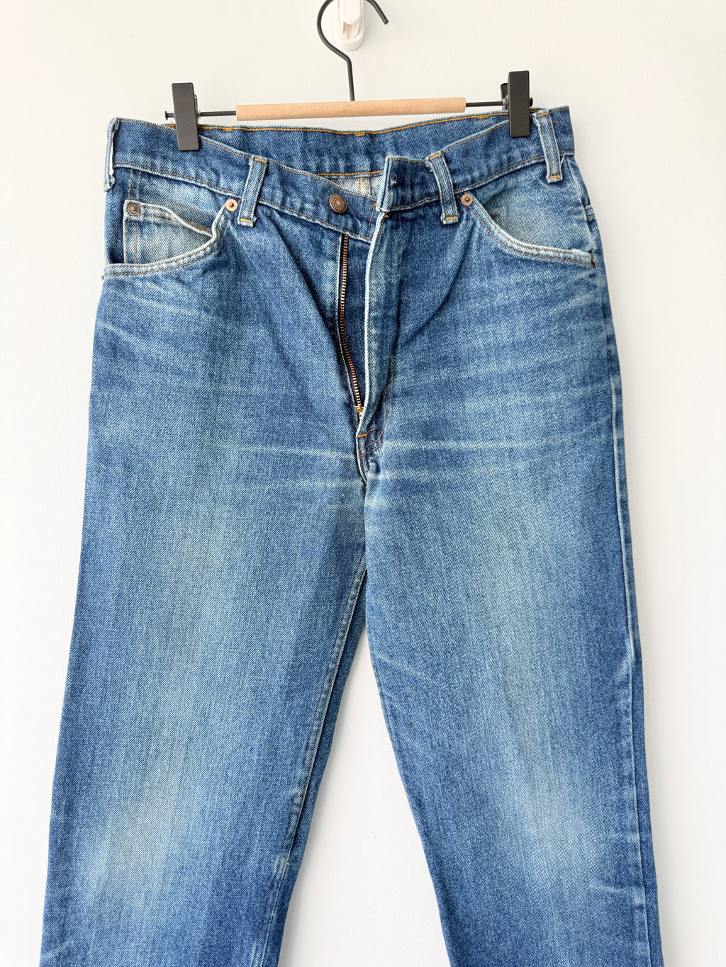 W29 L29 vintage Levis 631 28-29” measured dark faded blue denim orange tab 80/90s Levi’s 631s