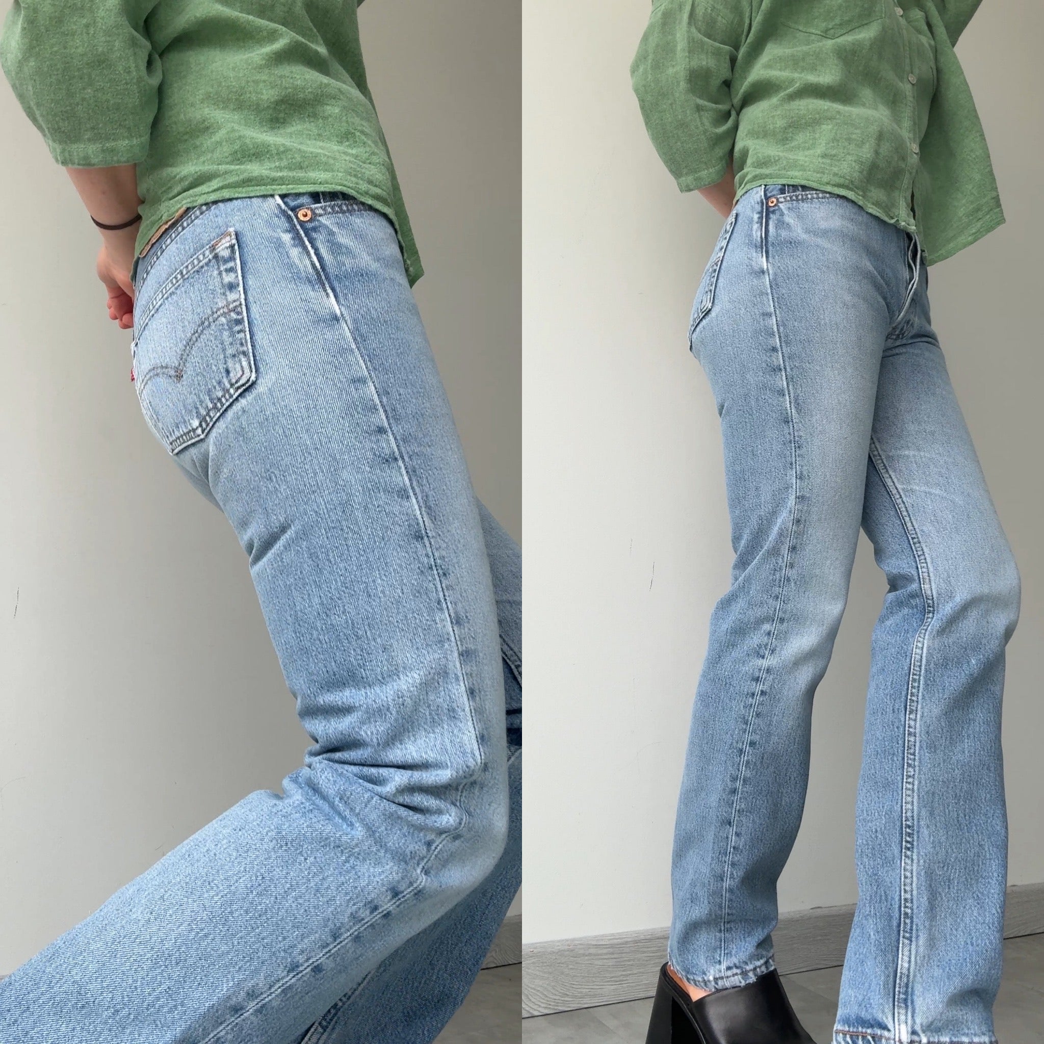W26 L29 vintage Levis 501s 25/26” light medium blue denim Levi’s 501s 90s USA