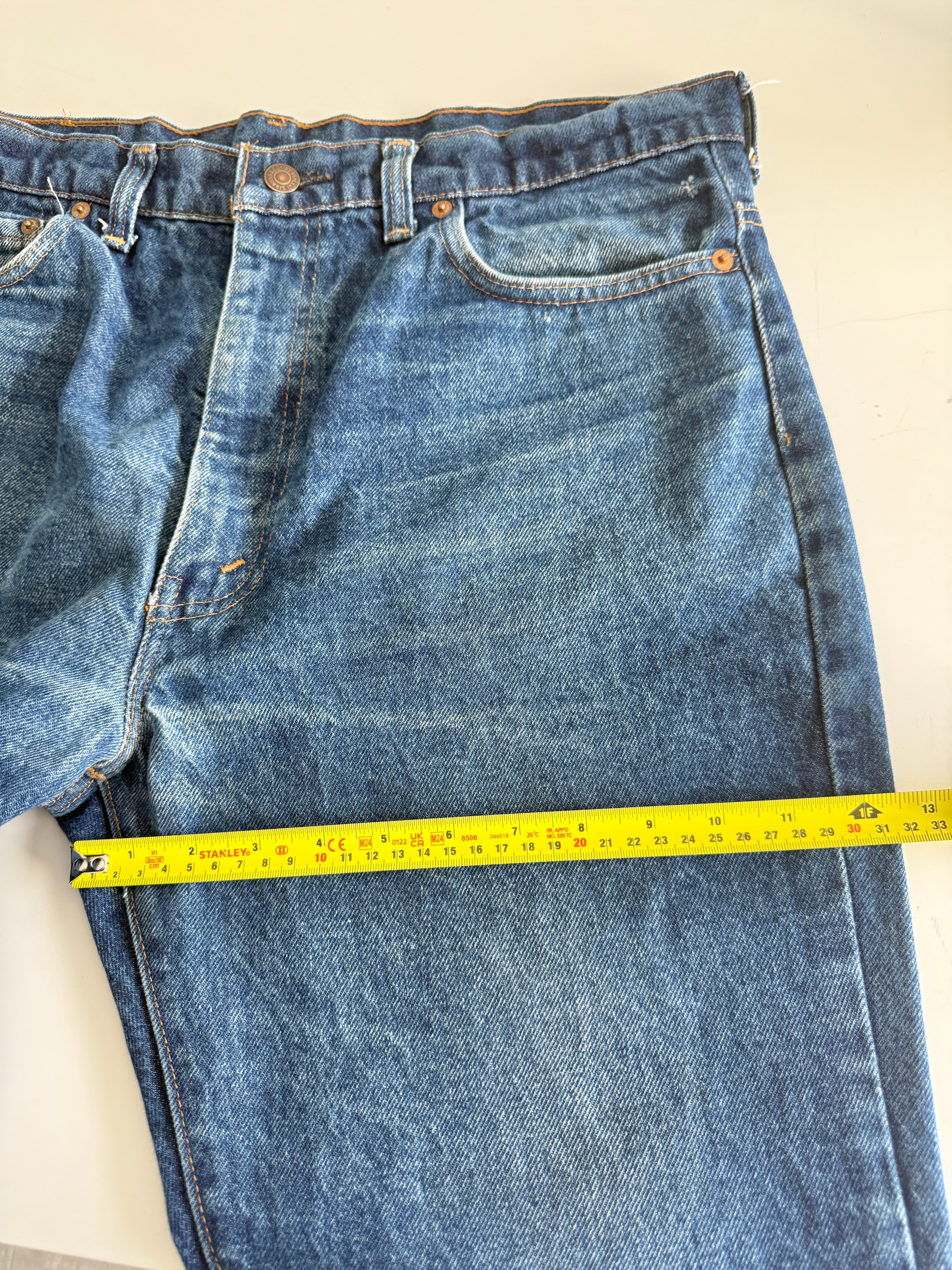 W34 L26 vintage Levis 517 34” measured light blue fade denim 90s Levi’s 517s USA