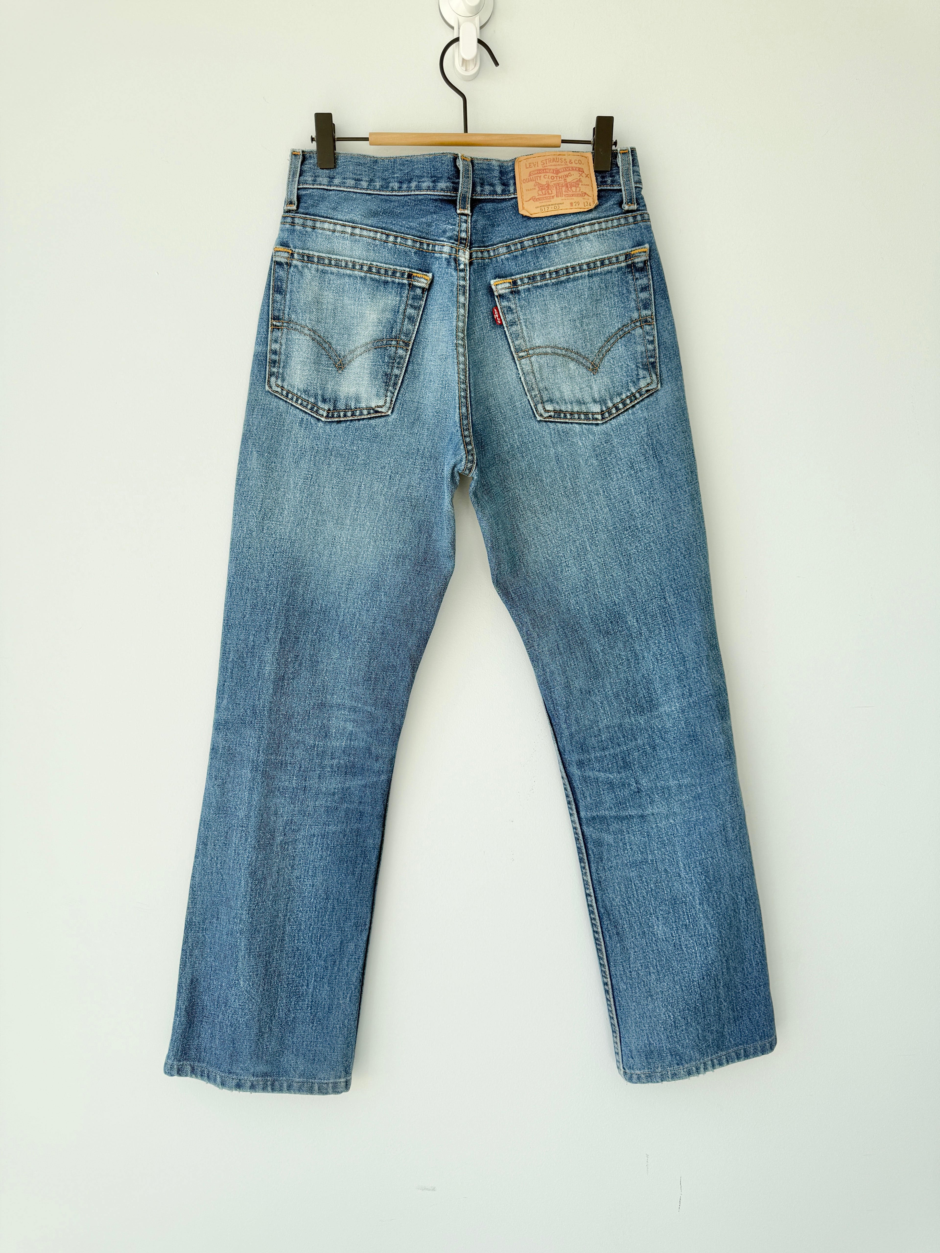 W26 L28 vintage Levis 517 26” measured dark faded blue denim Y2K Levi’s 517s wallet mark