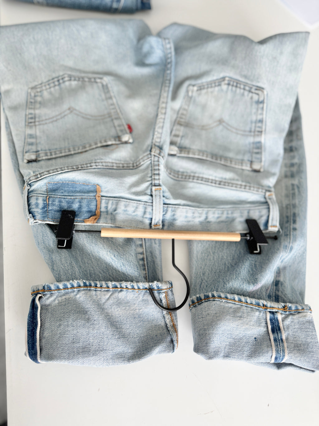 Selvedge W27 L30 vintage Levis 501 26/27” measured light blue faded 80s USA Levi’s 501s