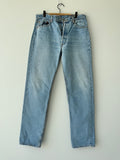 W33 L32 vintage Levis 501 32/33” measured waist medium blue 90s USA  501s