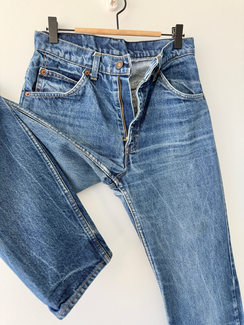 W27 L30 vintage Levis 631 26-27” measured dark faded blue denim orange tab 80/90s Levi’s 631s