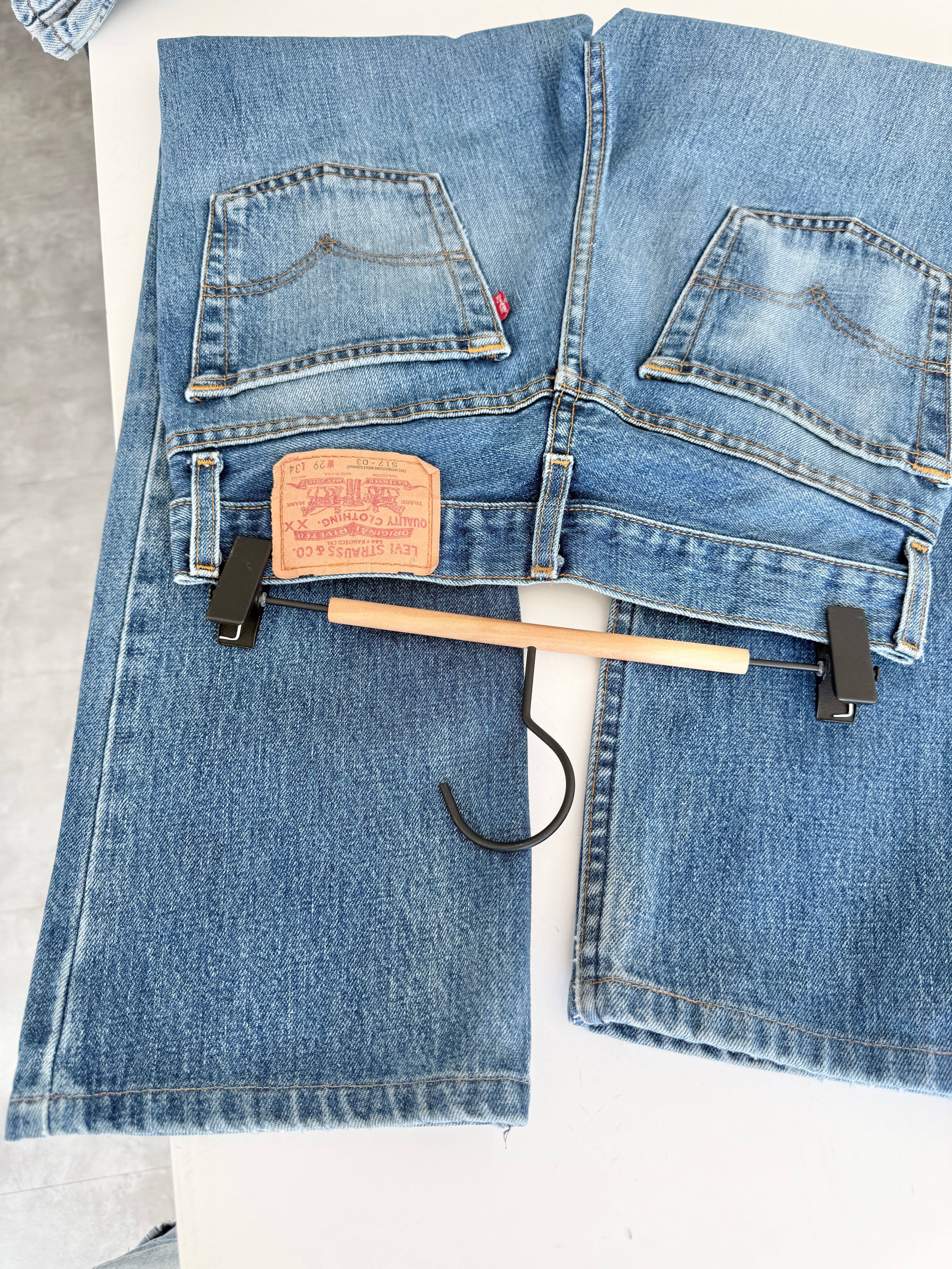 W26 L28 vintage Levis 517 26” measured dark faded blue denim Y2K Levi’s 517s wallet mark