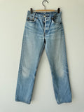 W27 L30 vintage Levis 701s 26/27” measured waist medium faded blue USA 80s 701s