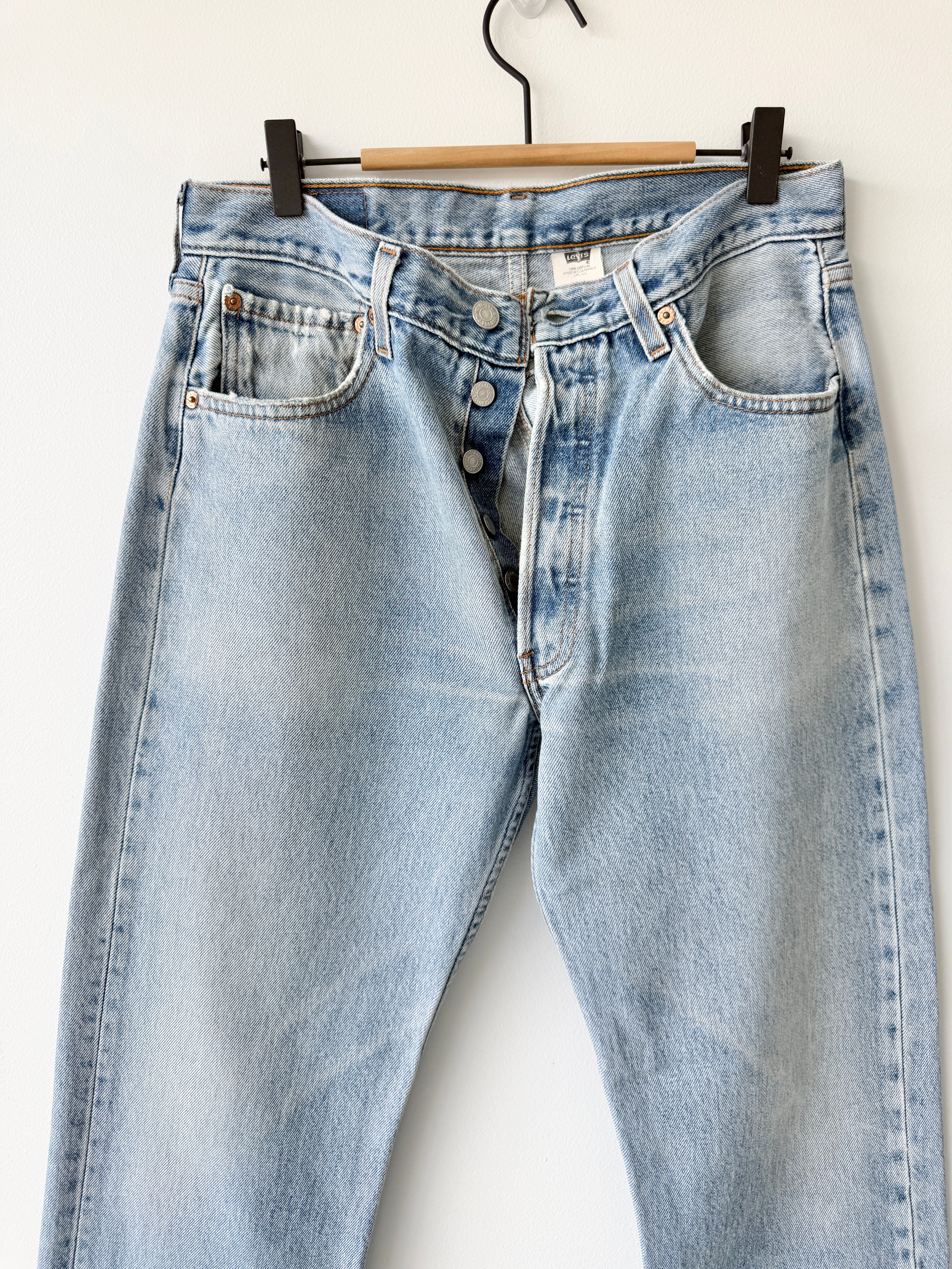 Soft W30 L31 vintage Levis 501 29/30” light blue faded Levi’s 501s Y2K