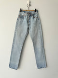 W24 L31 vintage Levis 501 23-24” measured light blue fade denim 90s Levi’s 501s USA
