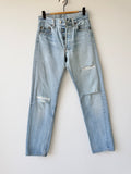 W26 L31 vintage Levis 501 25-26” measured light faded blue 70s/80’s levi’s 501s made in USA