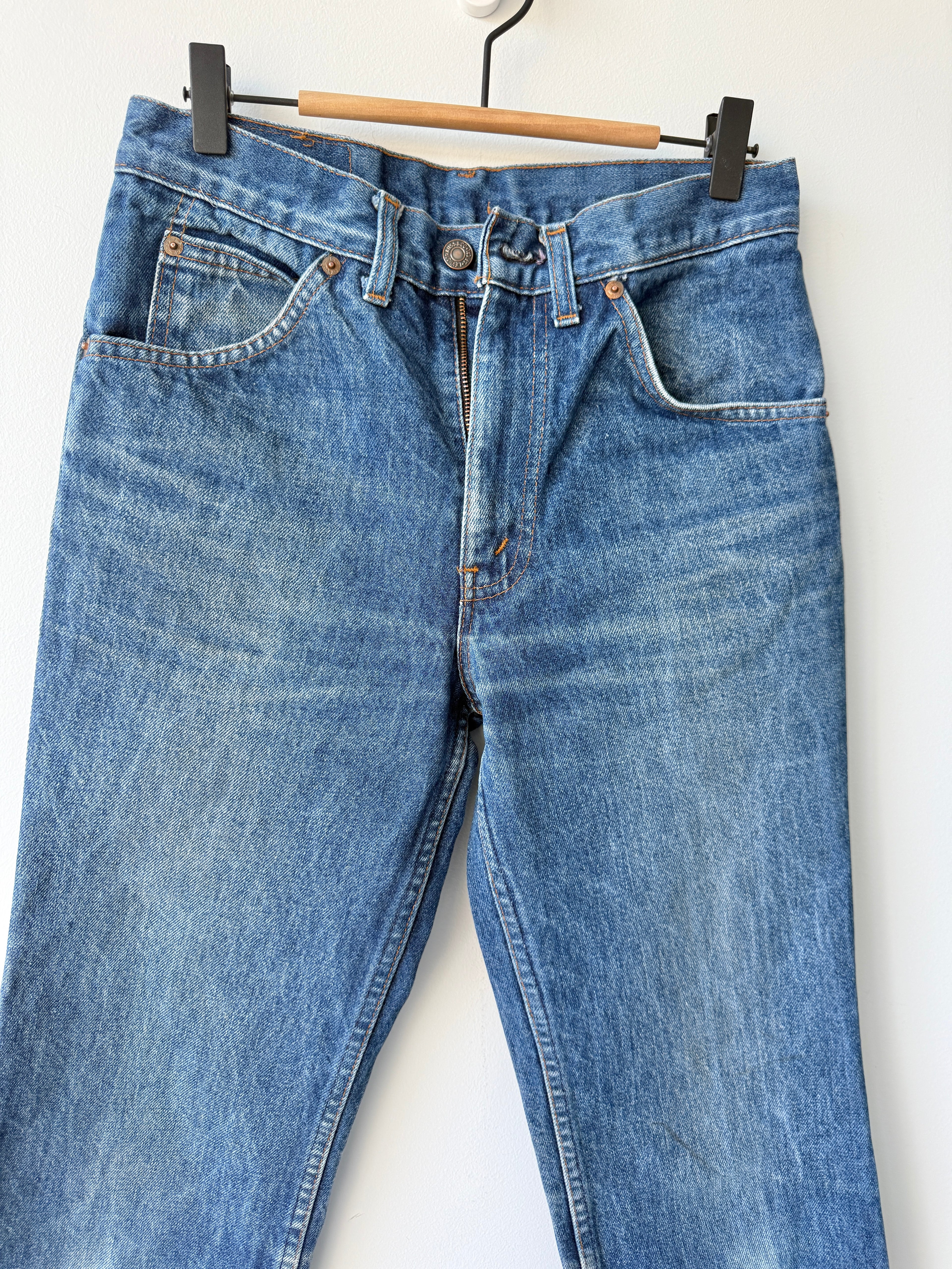 W26 L30 vintage Levis 630 26” measured light faded blue 80s Levi’s 630’s