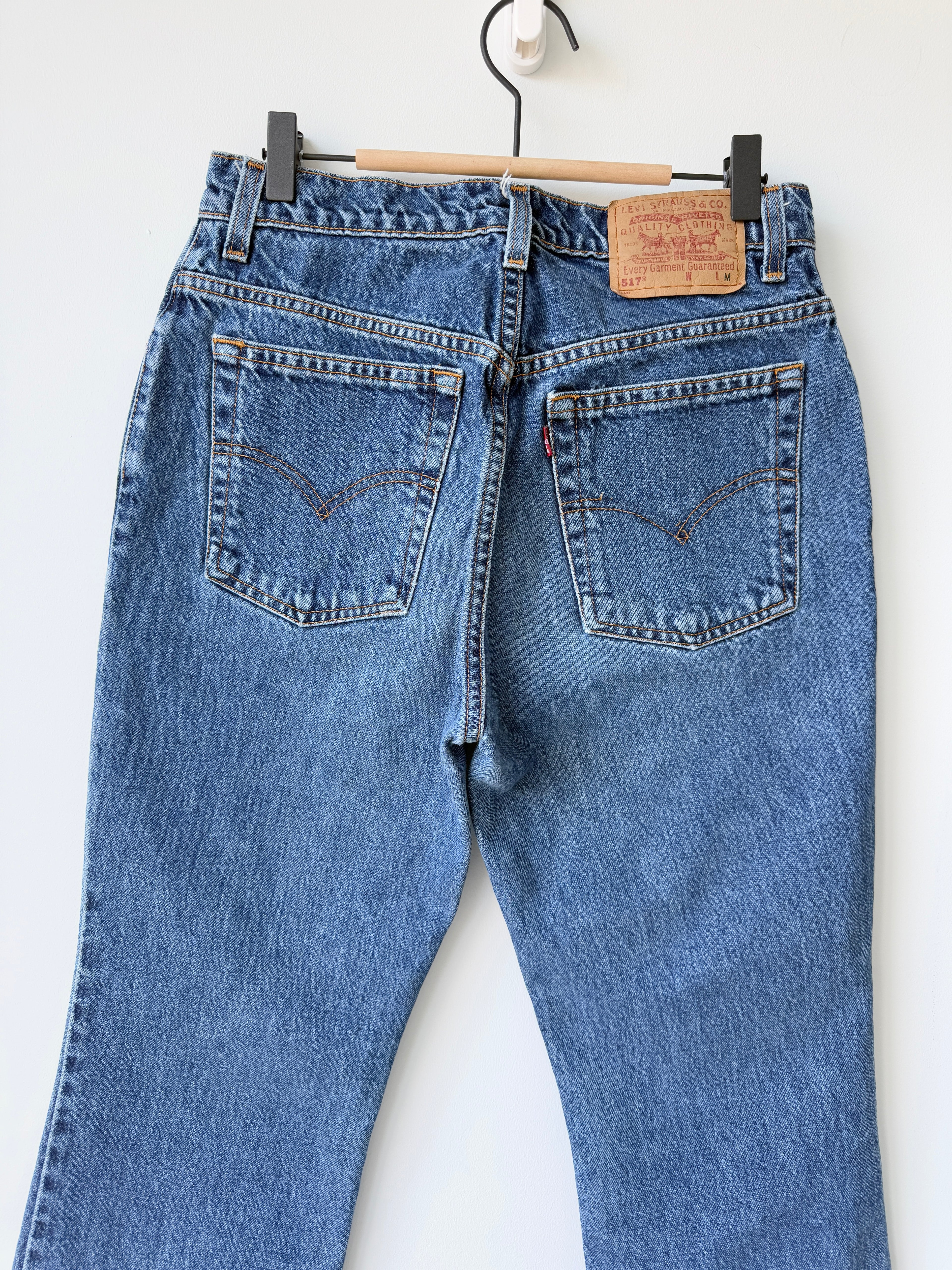 W28 L25 vintage Levis 517 28” measured dark blue 90s Levi’s 517s