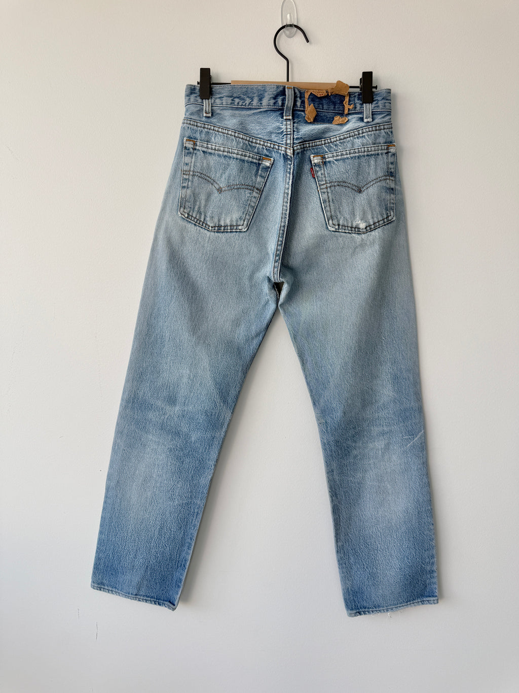 W27 L28 vintage Levis 501 light faded blue 26/27” measured waist 501s early 90s USA