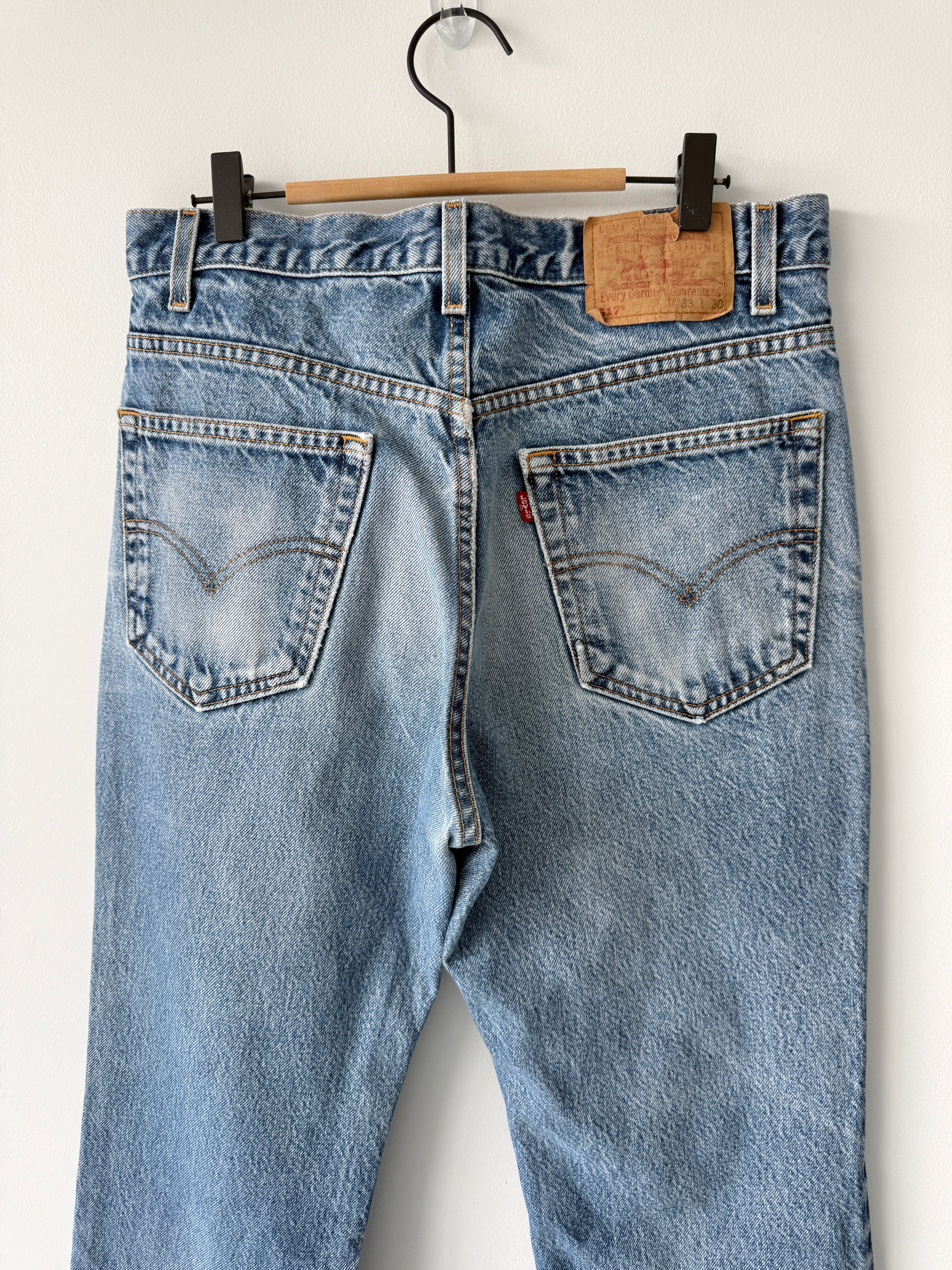 W30 L30 vintage Levis 517 30” measured waist dark faded blue 517s amazing Wallet mark