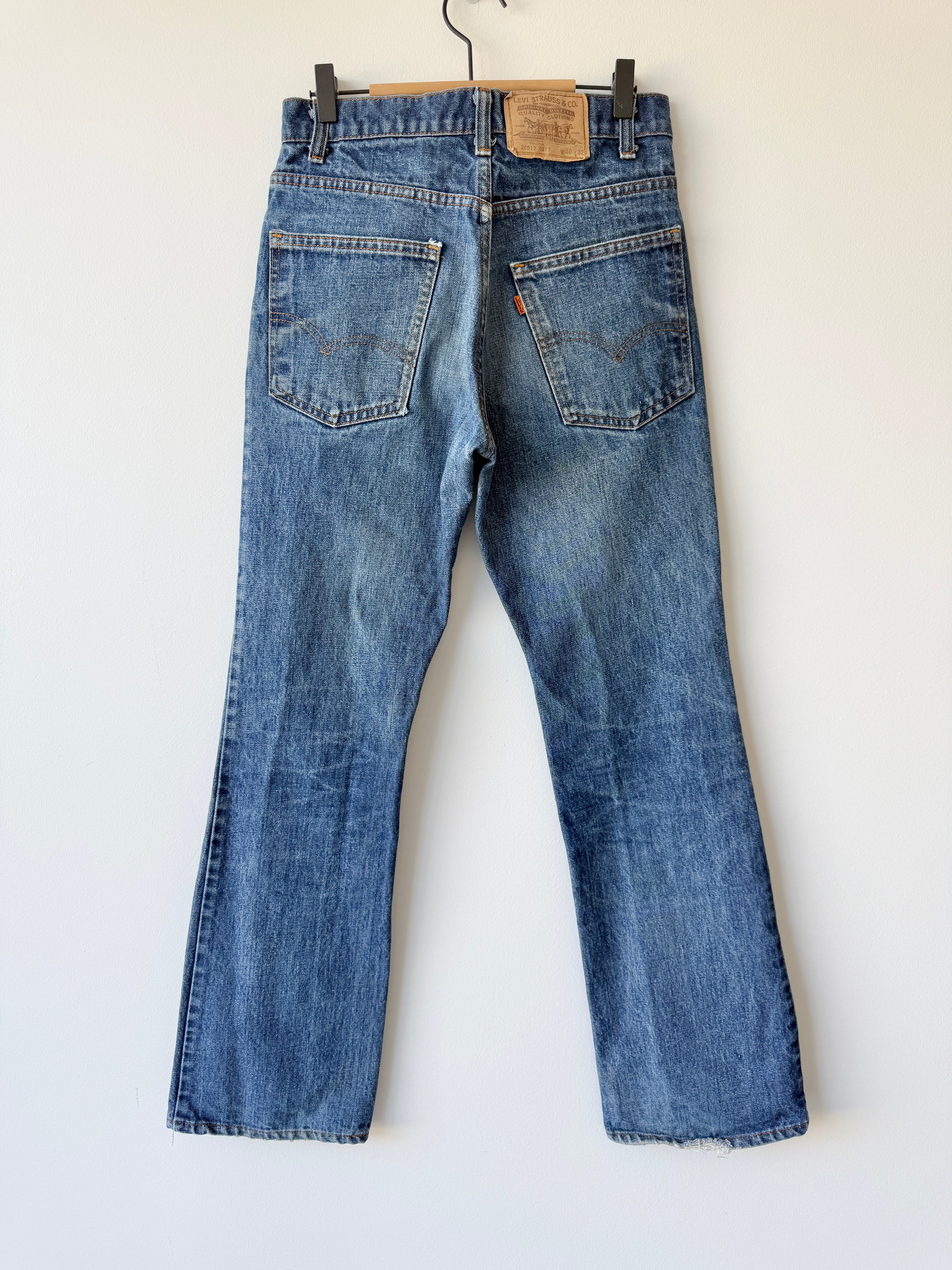 W29 L31 vintage Levis 517 28/29” measured waist dark faded USA 80s 517s