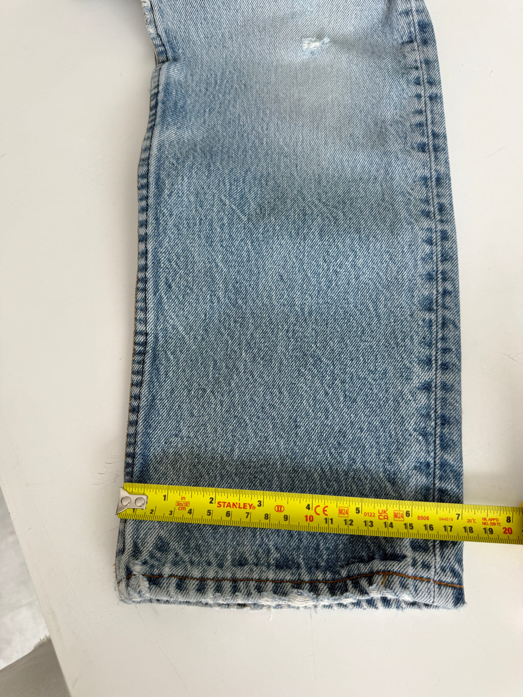 Soft W24 L28 vintage Levis 701s 23/24” measured light blue faded 80s USA 701s