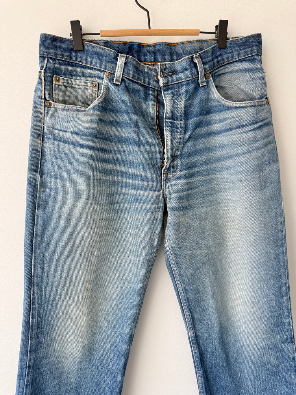 W34 L29 vintage Levis 603 33/34” measured waist dark blue faded whiskers  70s 603s