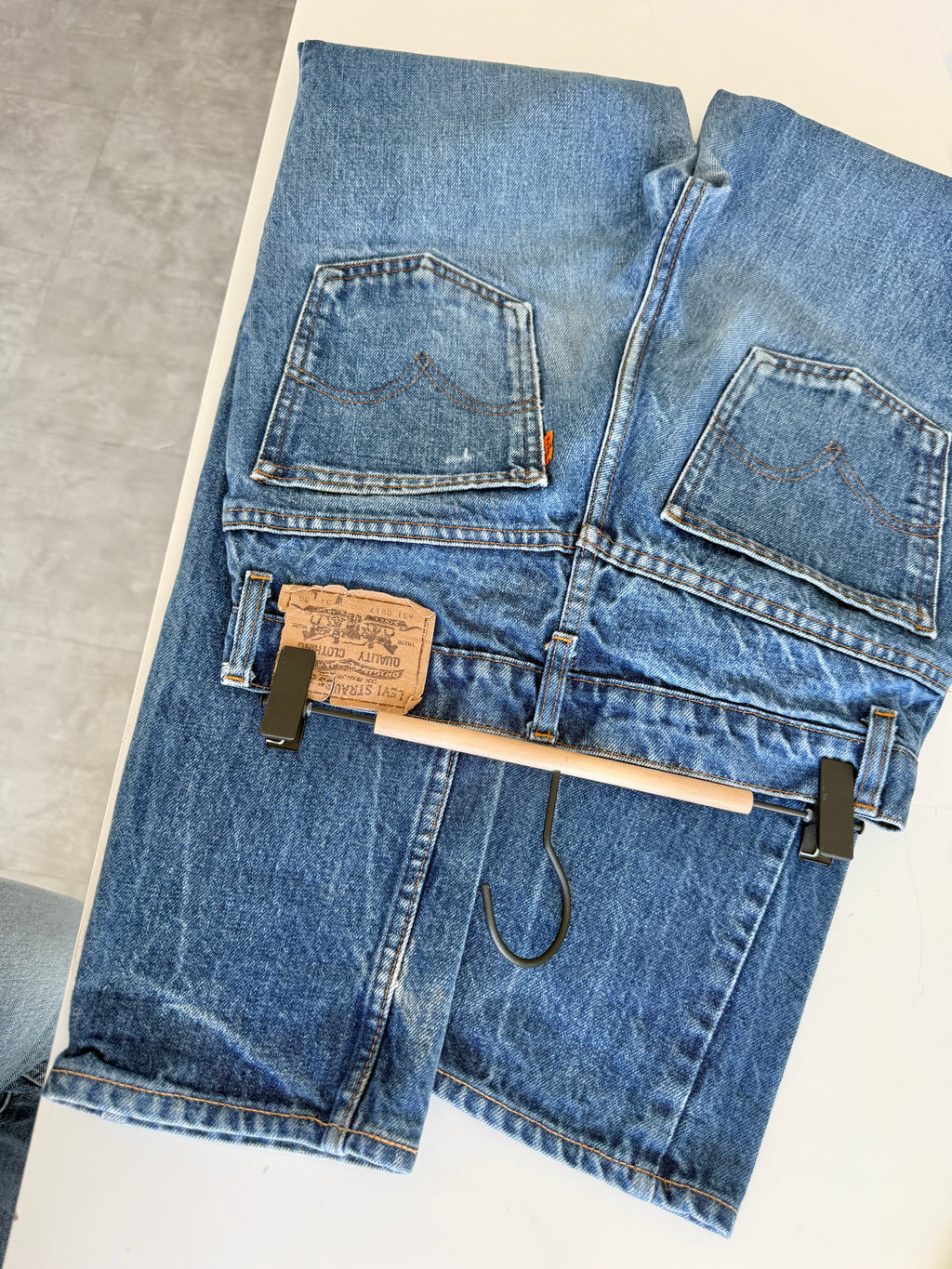 W27 L30 vintage Levis 631 26-27” measured dark faded blue denim orange tab 80/90s Levi’s 631s
