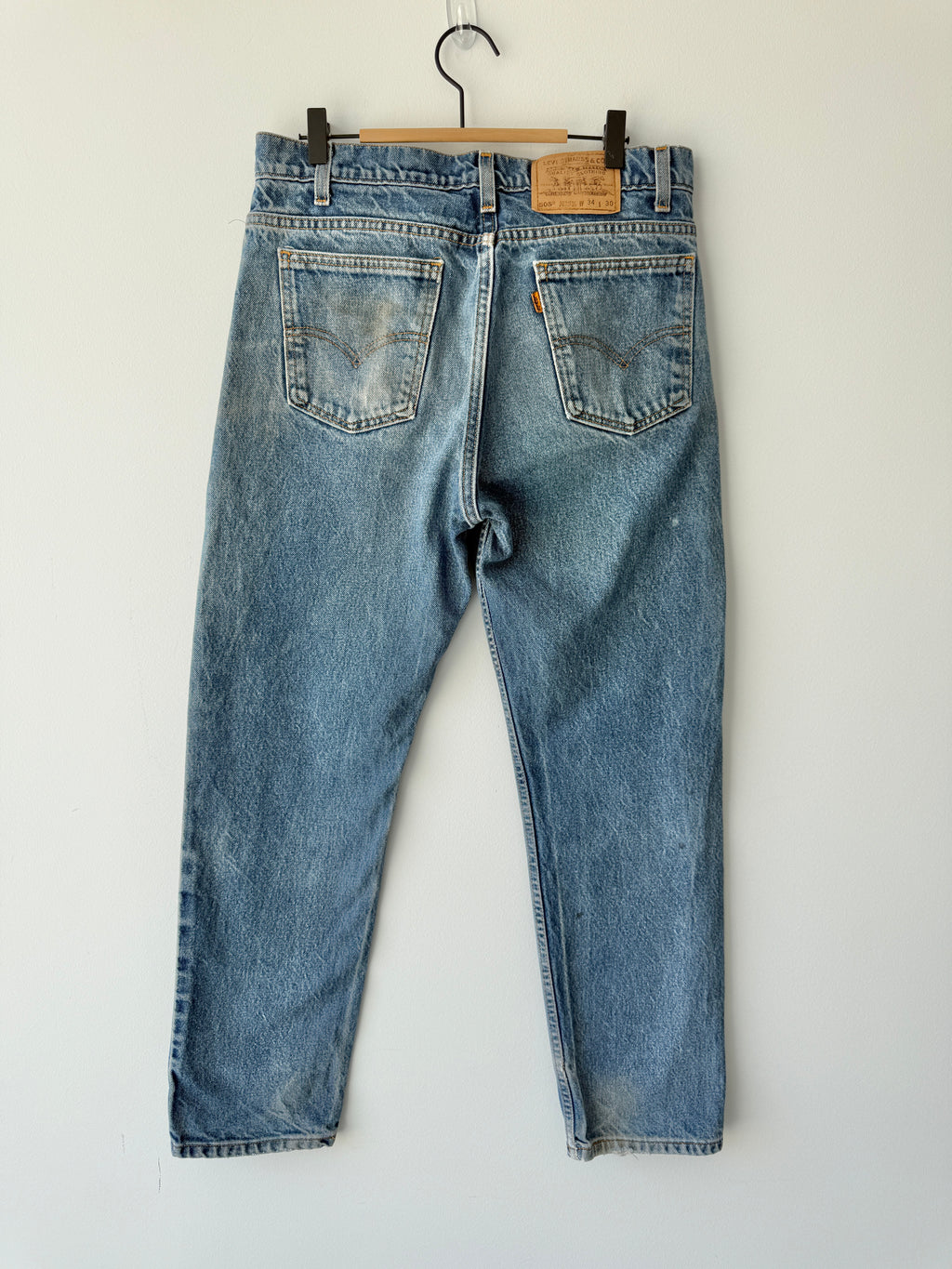 W32 L29 vintage Levis 505 31/32” measured waist dark fade blue faded  90s orange tag USA 505s