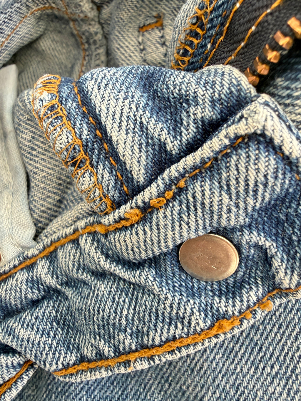 Kids Age 24 months vintage Levis 17” measured waist medium blue faded 90s denim