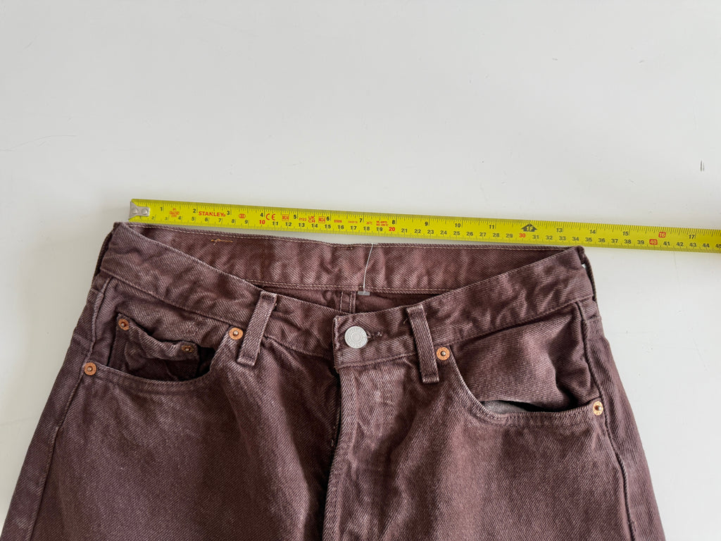 W27 L26 vintage Levis 501 26-27” dark brown 90s Levi’s 501s