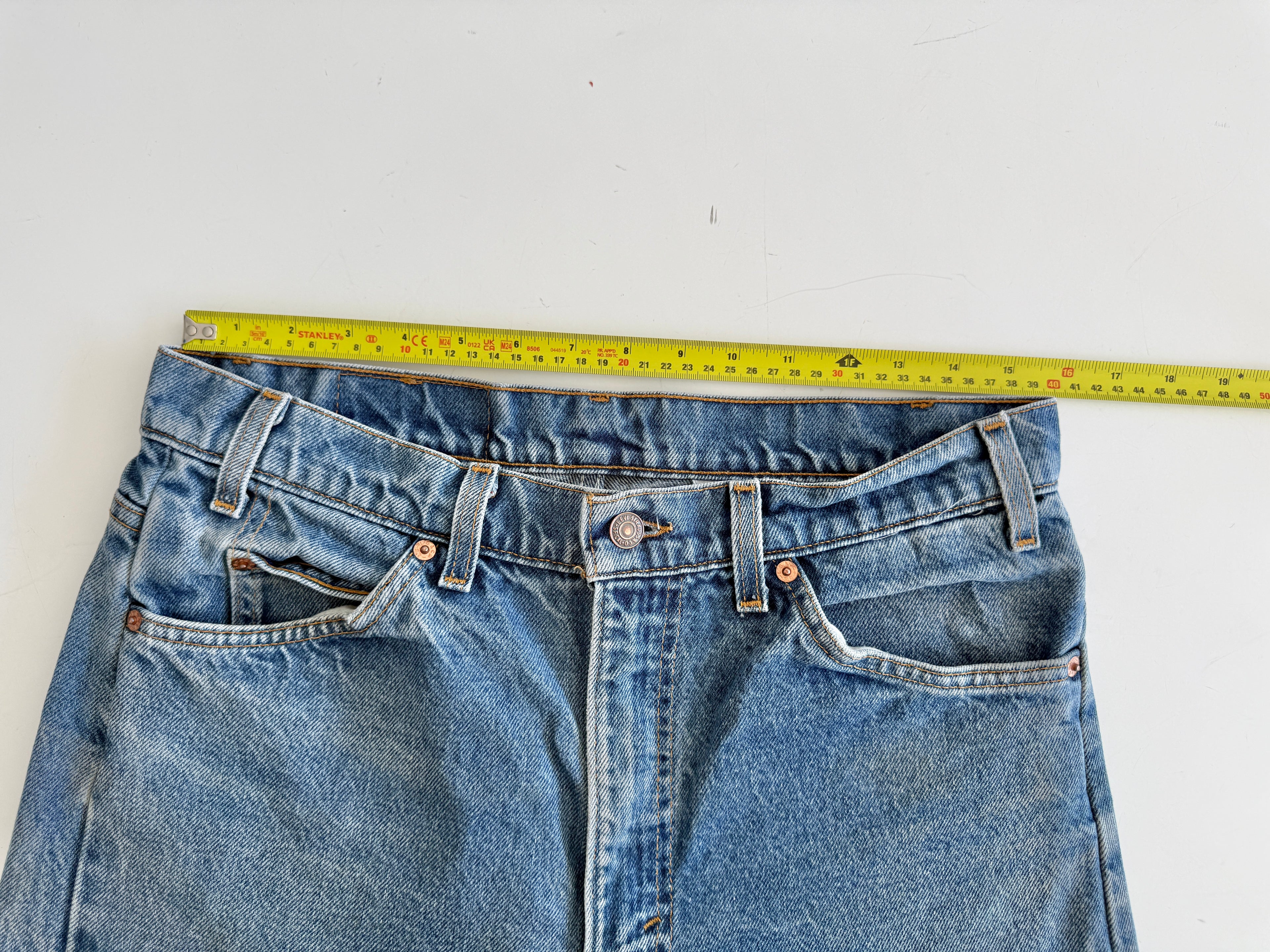 W32 L29 vintage Levis 505 31/32” measured waist dark fade blue faded  90s orange tag USA 505s