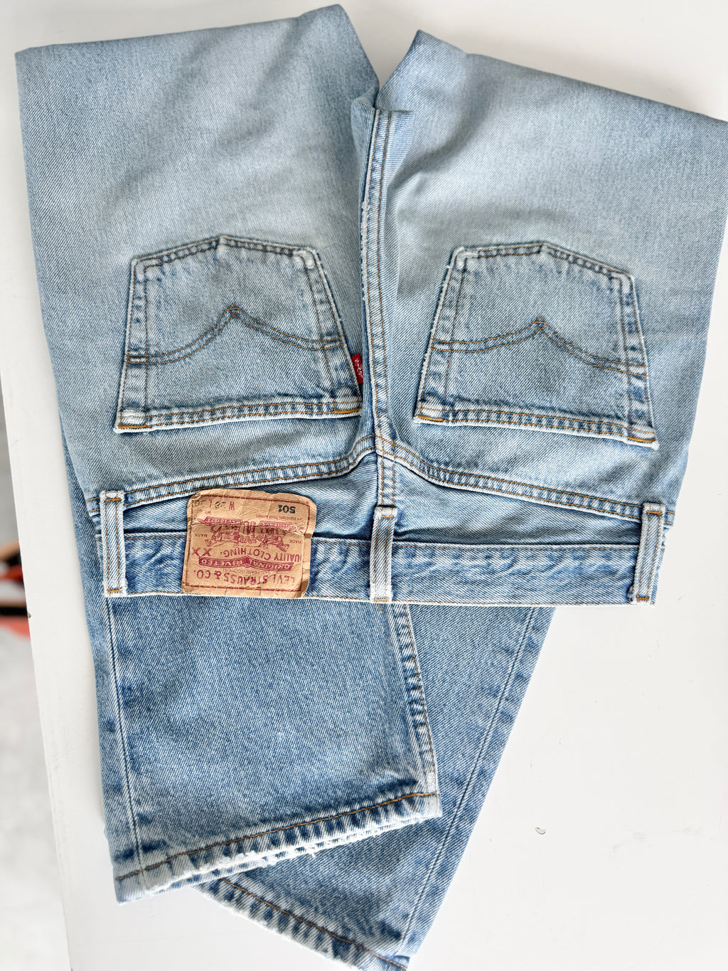 Soft W26 L29 vintage Levis 501 25/26” measured unique faded blue denim Y2K  Levi’s 501s