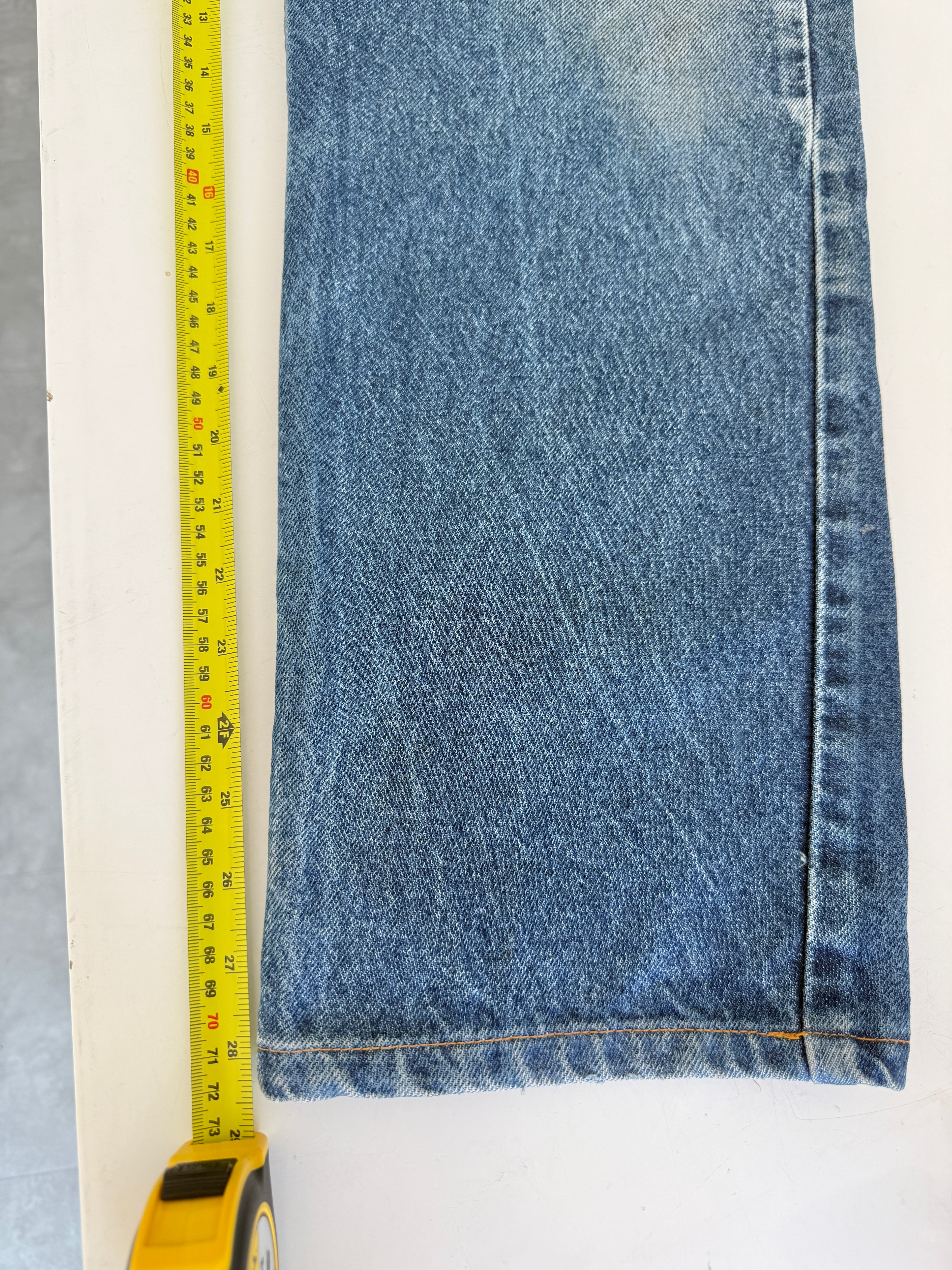 W32 L28 vintage Levis 505 30/33” measured waist dark faded blue orange tab 505s 90s USA