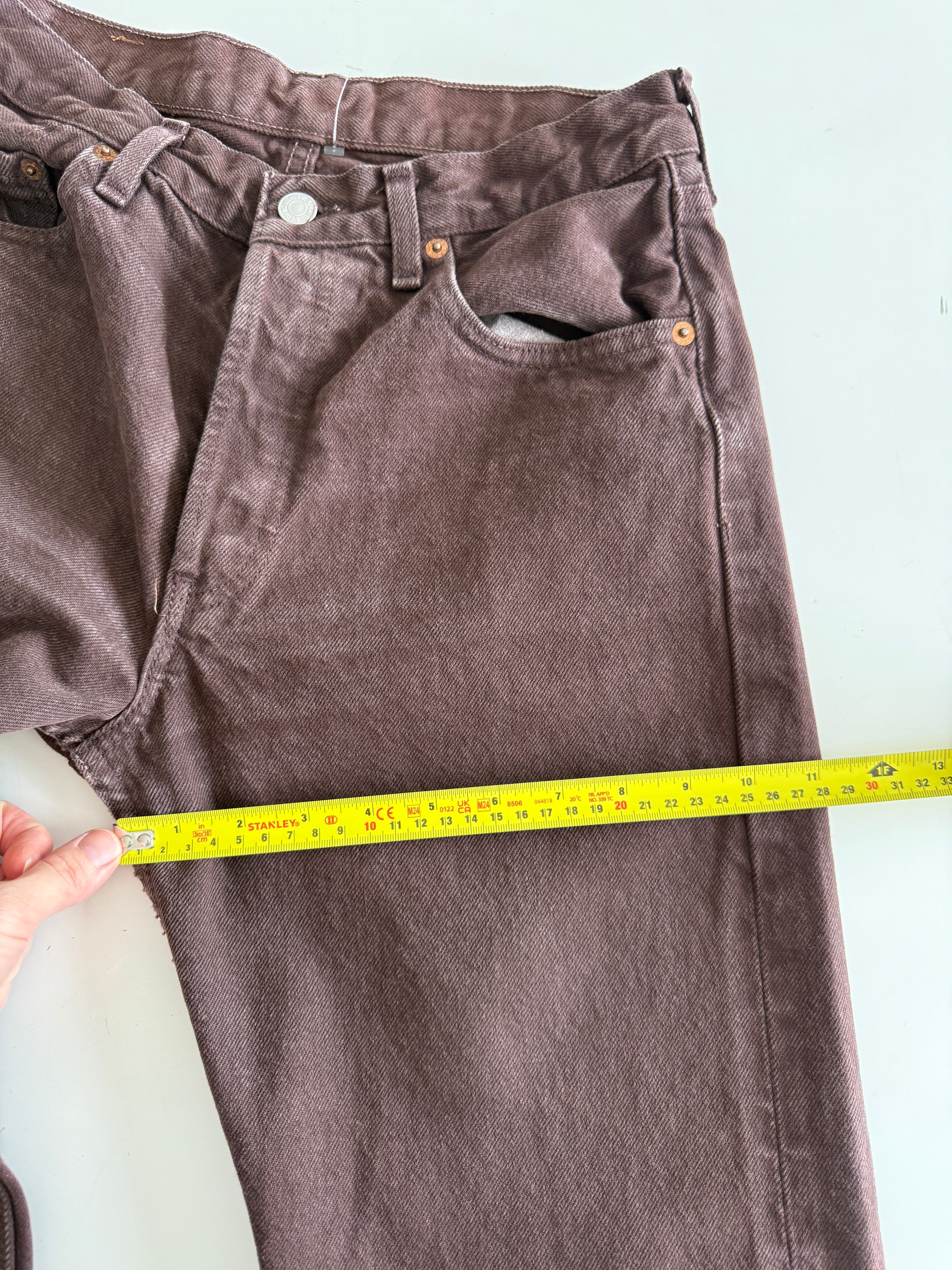 W27 L26 vintage Levis 501 26-27” dark brown 90s Levi’s 501s
