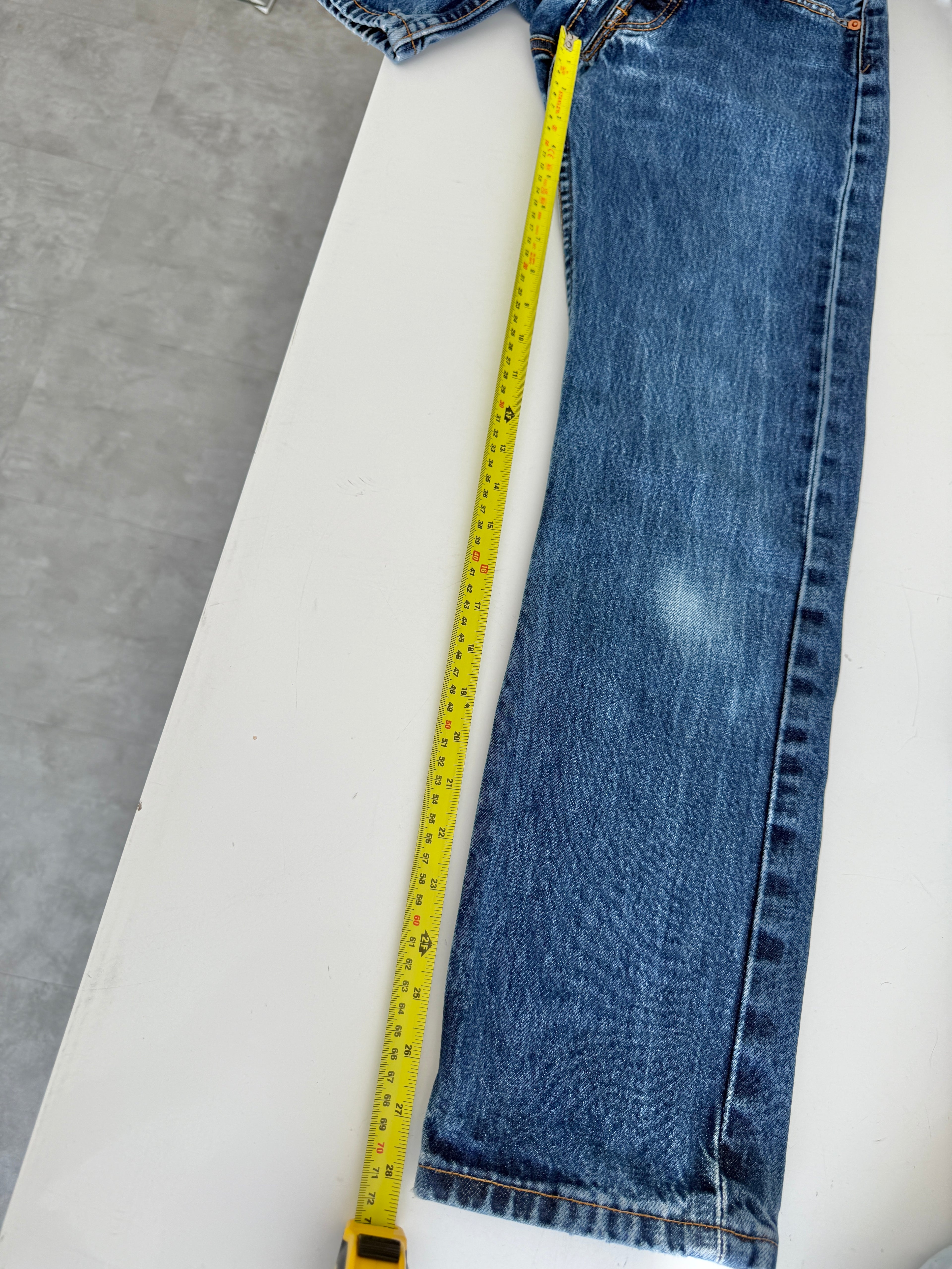 W23 L28 vintage Levis 501 23” measured waist dark indigo faded blue 501s