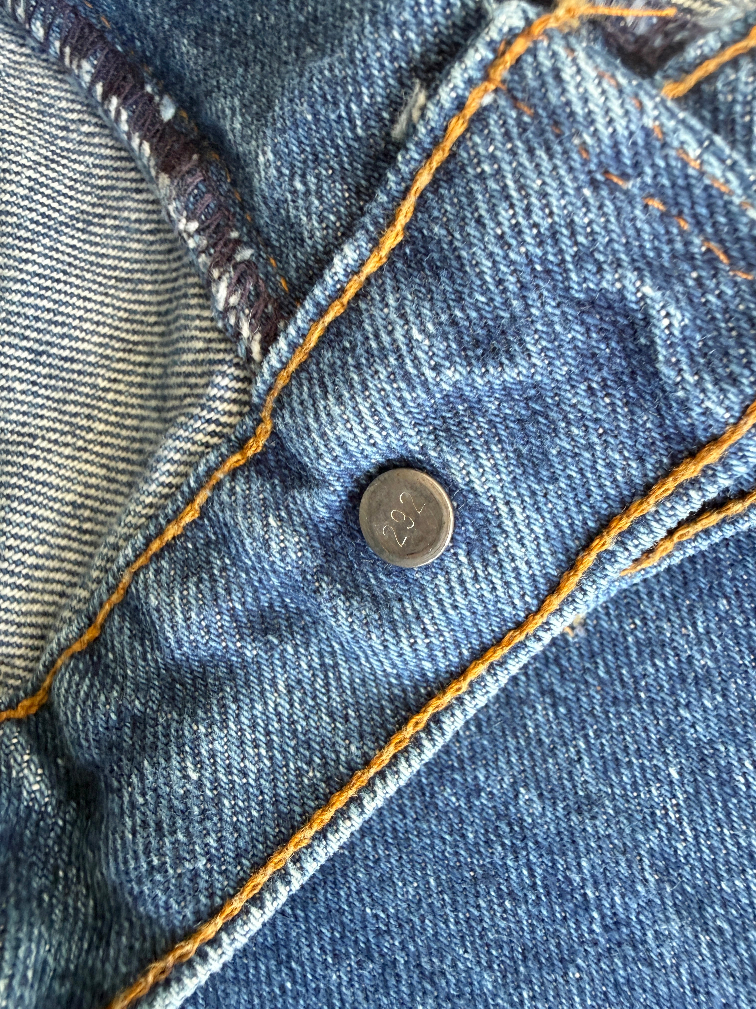 W29 L29 vintage Levis 631 28-29” measured dark faded blue denim orange tab 80/90s Levi’s 631s